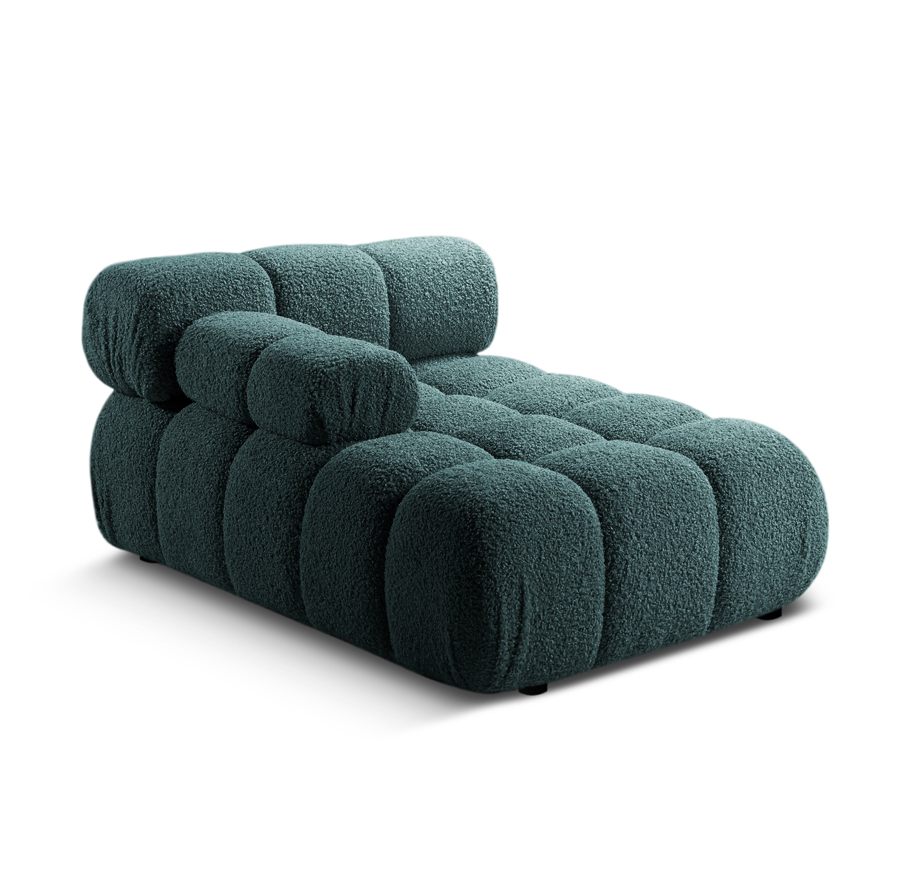 Linksseitiger Sessel BELLIS in tiefem Petrol Boucle