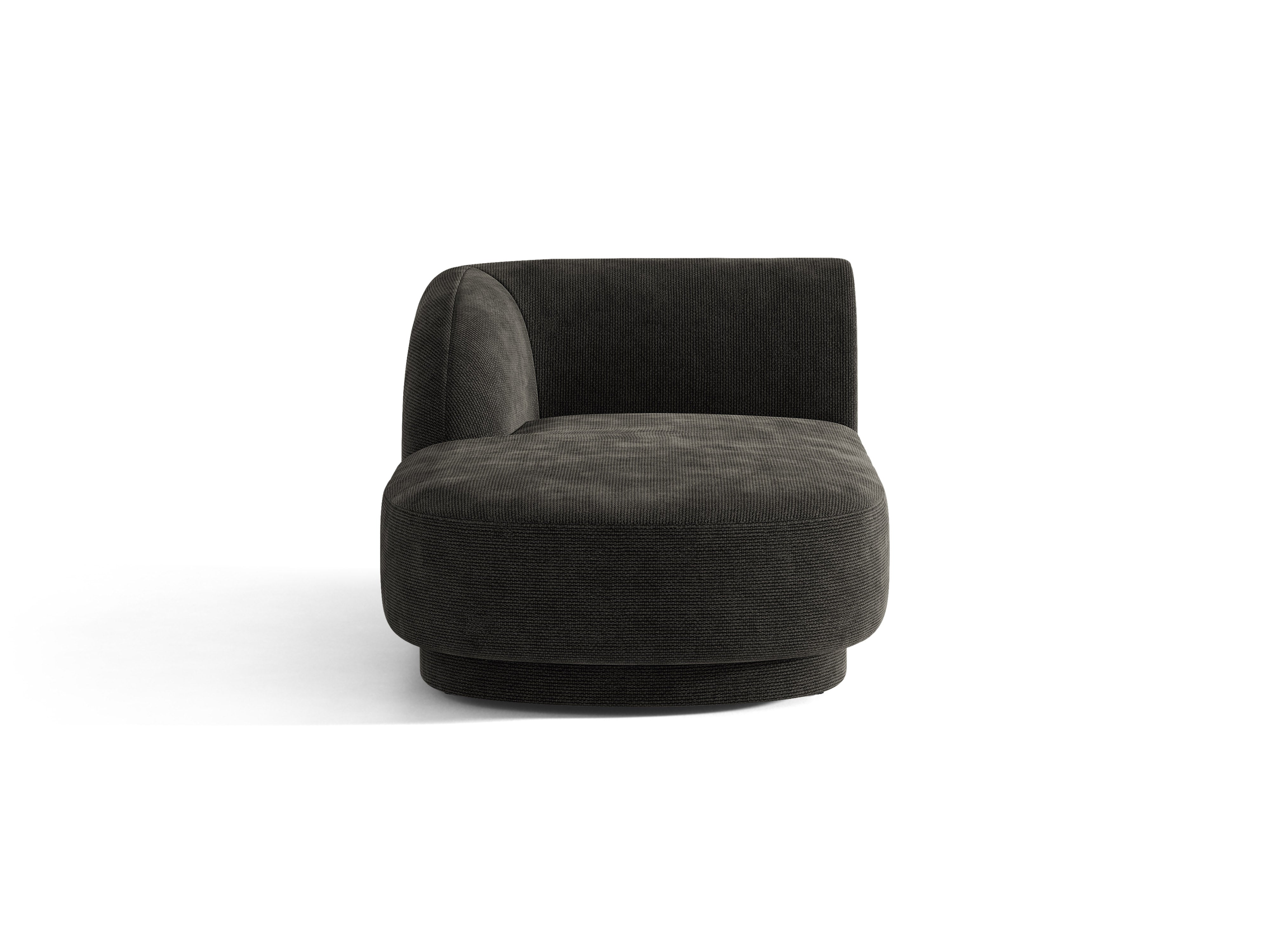 Linksseitiger Sessel MILEY schwarzer Chenille