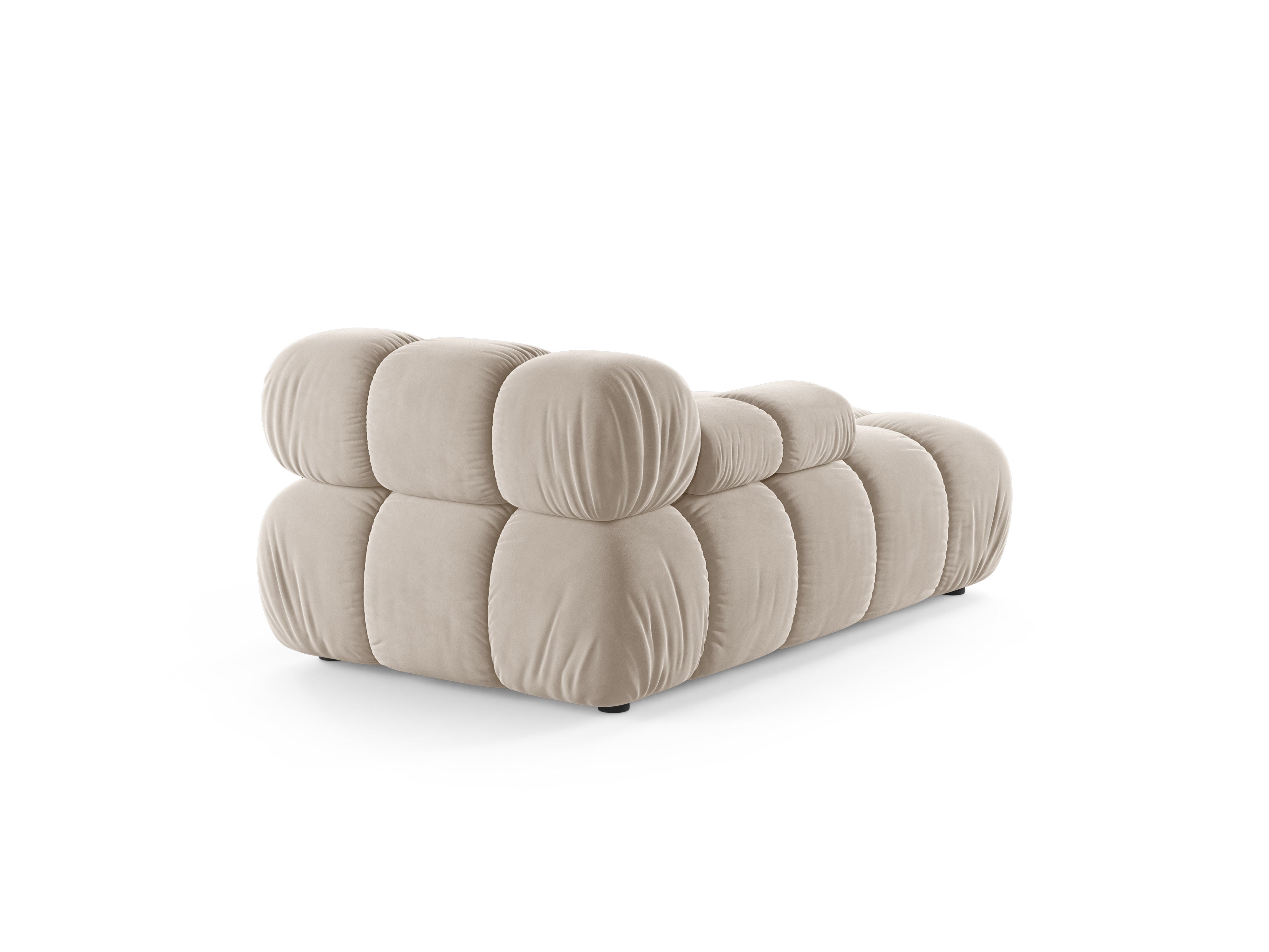 Sofalängs aus Samt, linksseitig, BELLIS, beige