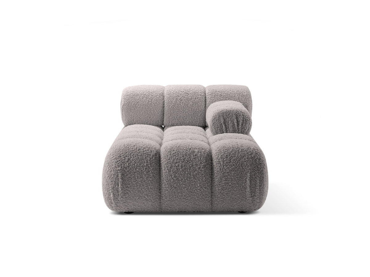 Rechtsseitiger Sessel BELLIS aus grauem Boucle