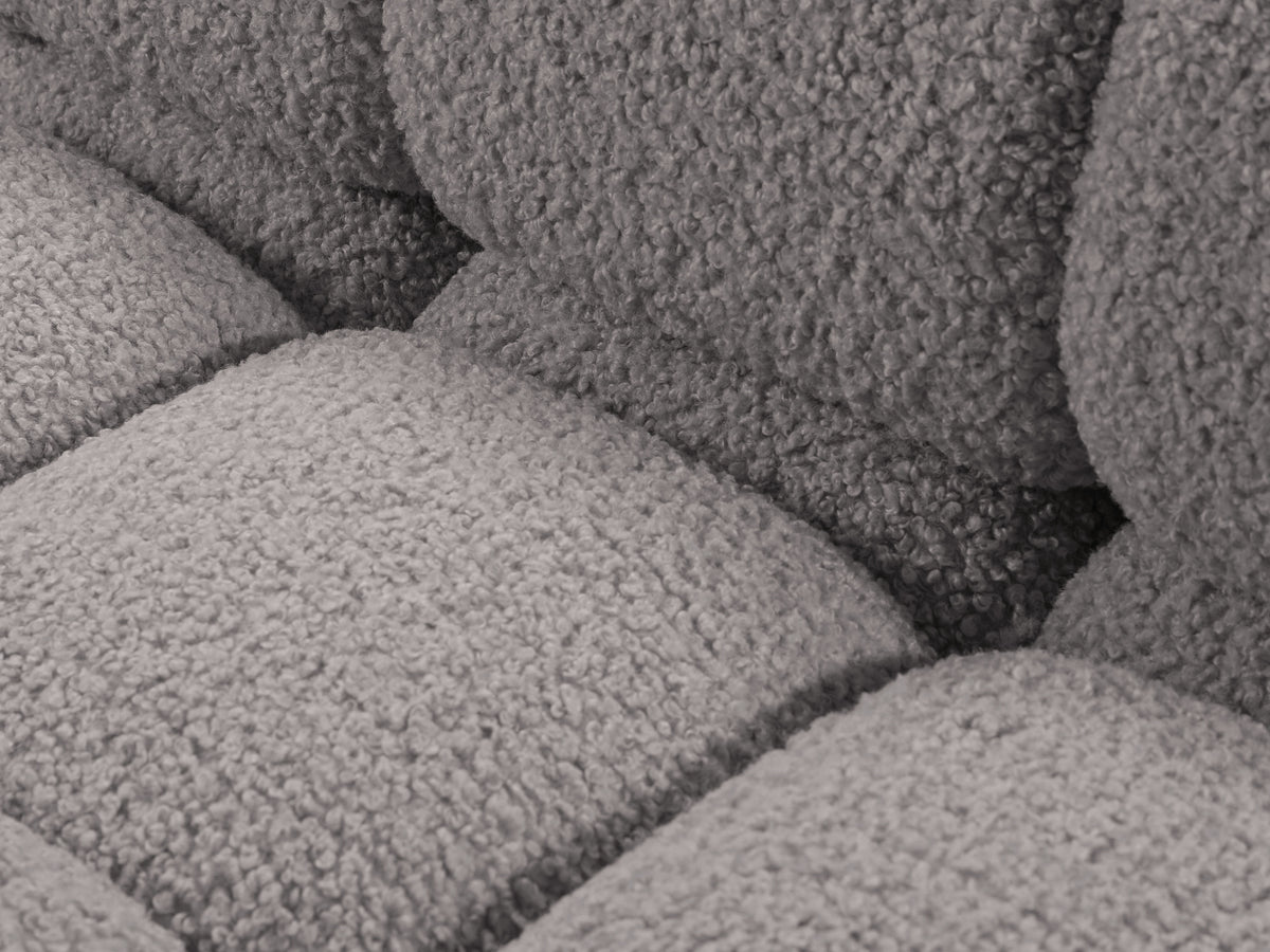 Rechtsseitiger Sessel BELLIS aus grauem Boucle