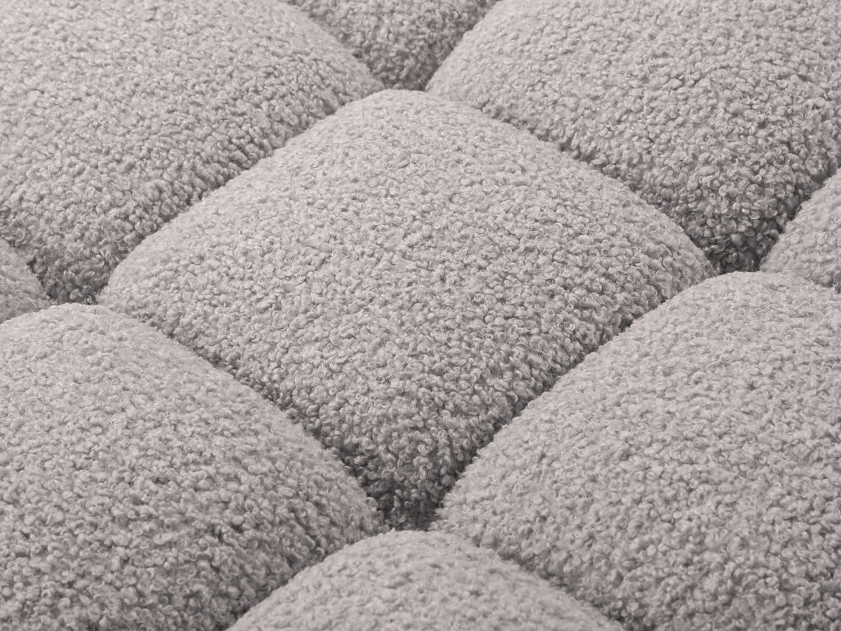 Rechtsseitiger Sessel BELLIS aus grauem Boucle