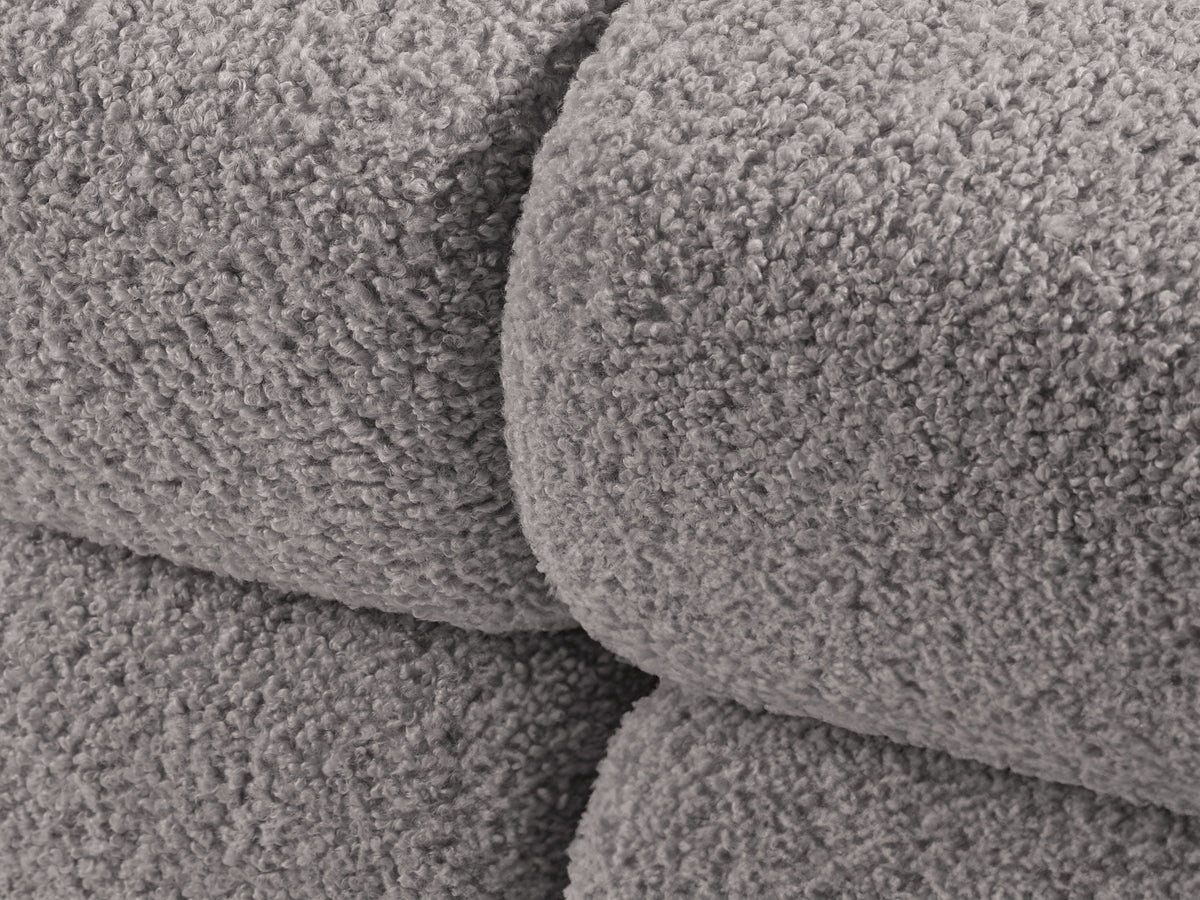 Rechtsseitiger Sessel BELLIS aus grauem Boucle