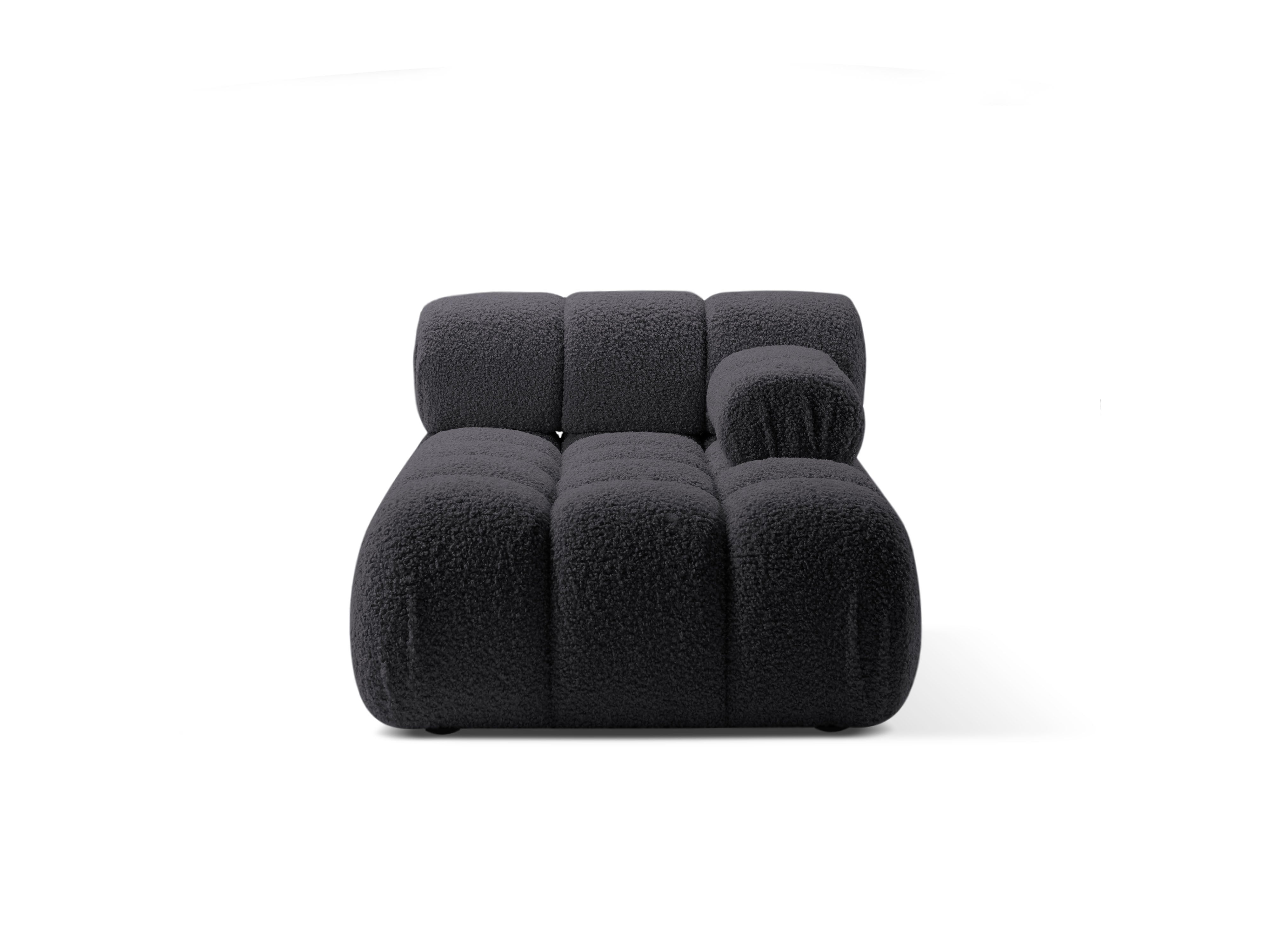 Rechtsseitiger Sessel BELLIS in grafitfarbenem Boucle