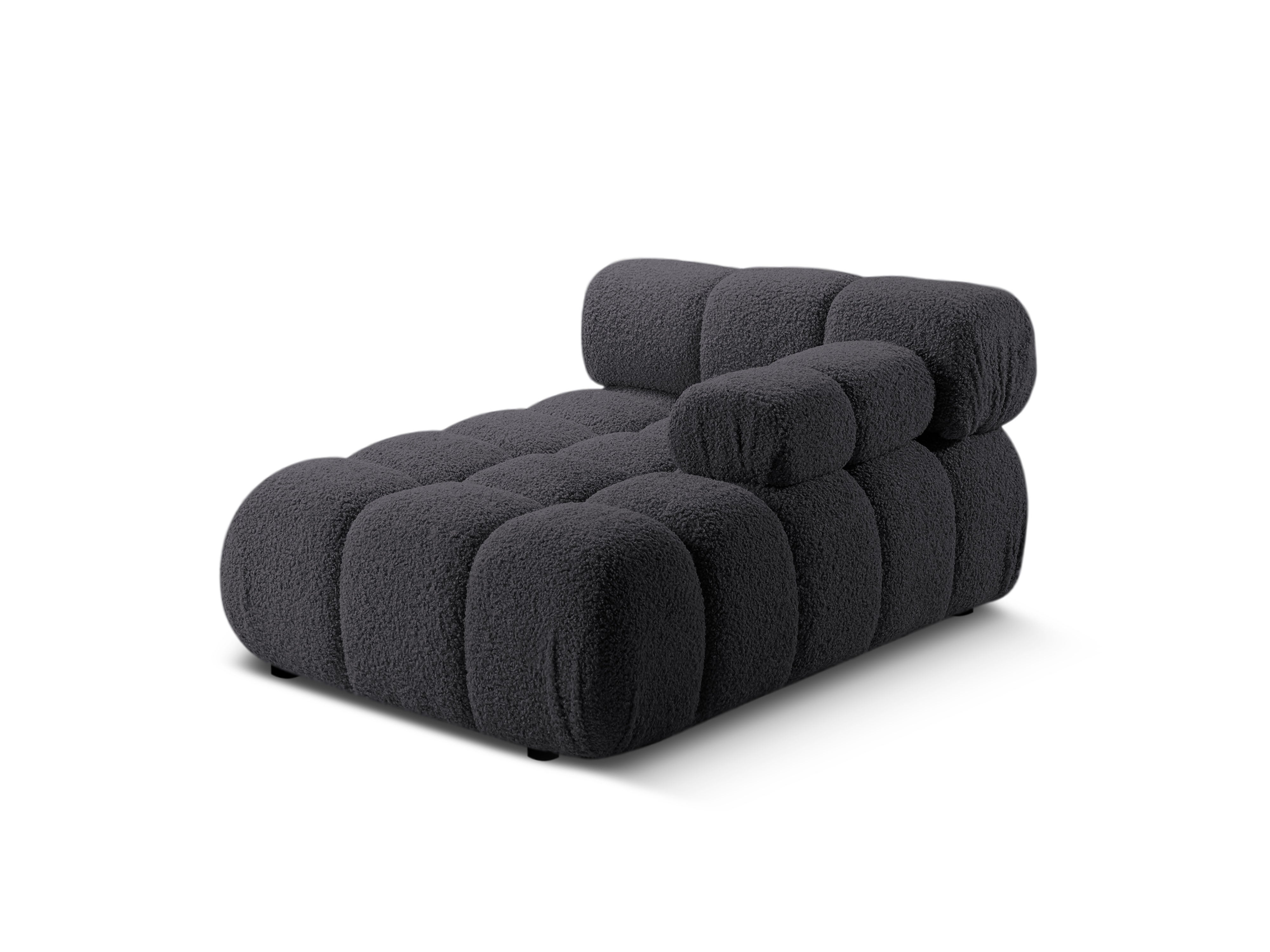 Rechtsseitiger Sessel BELLIS in grafitfarbenem Boucle