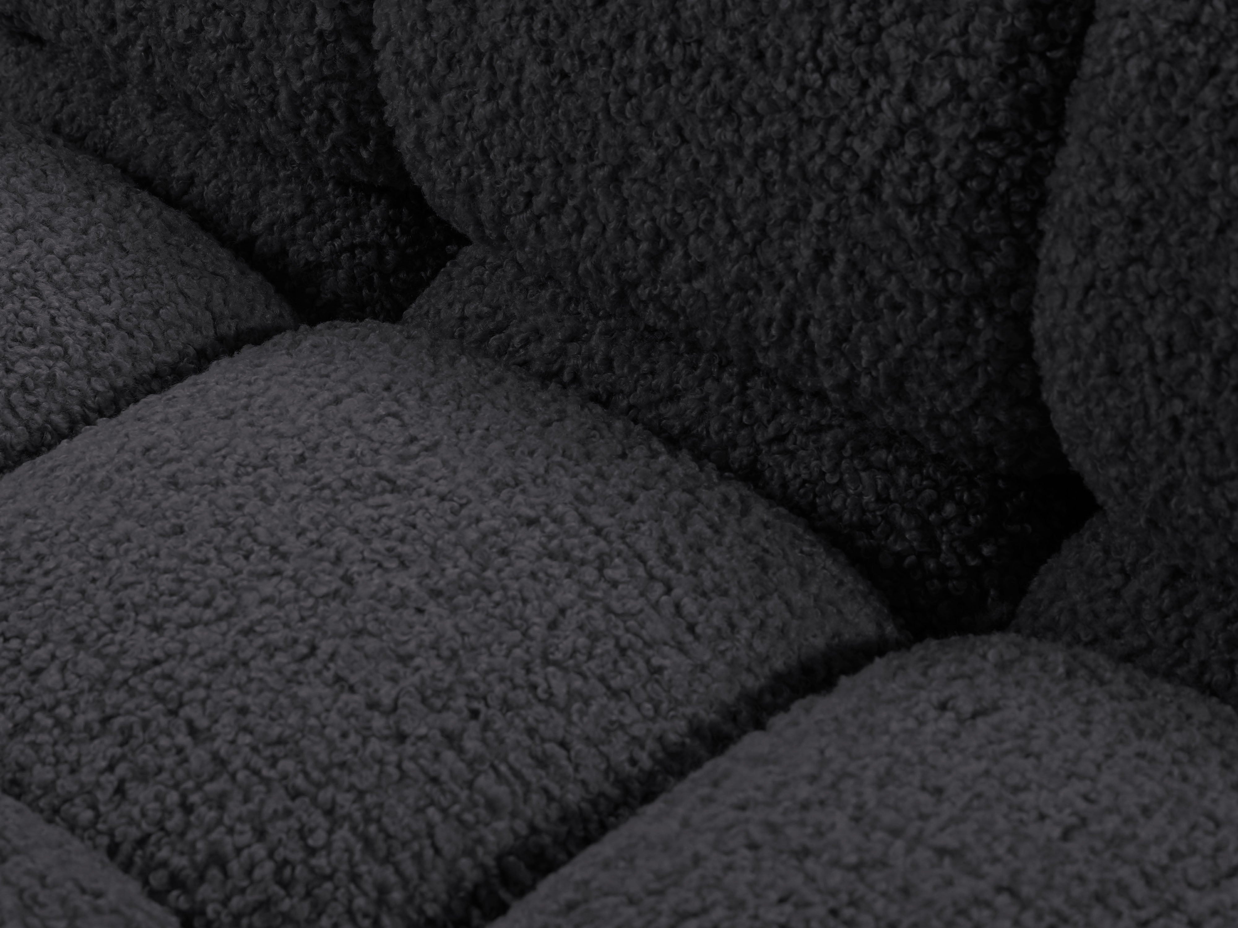 Rechtsseitiger Sessel BELLIS in grafitfarbenem Boucle