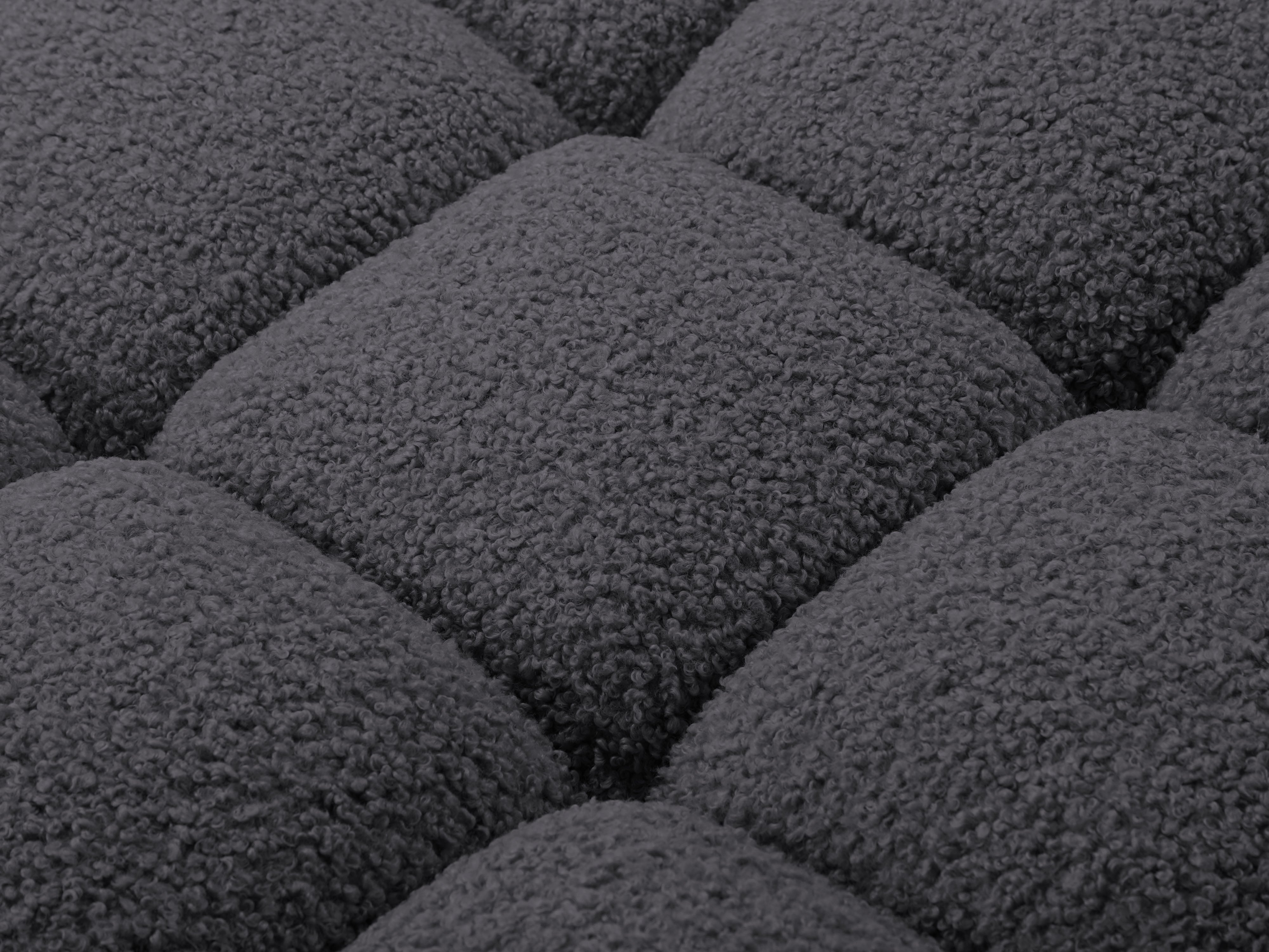 Rechtsseitiger Sessel BELLIS in grafitfarbenem Boucle