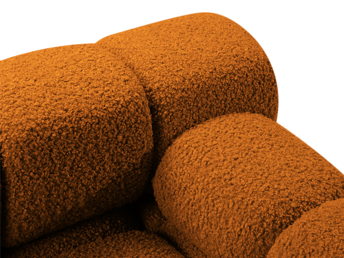 Rechtsseitiger Sessel BELLIS in ziegelrotem Boucle