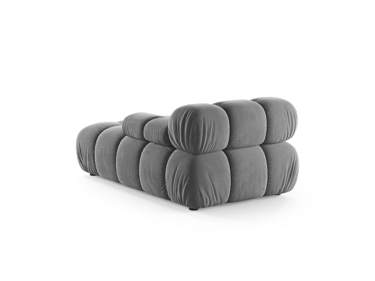Rechtsseitiger Sessel BELLIS aus grauem Velours