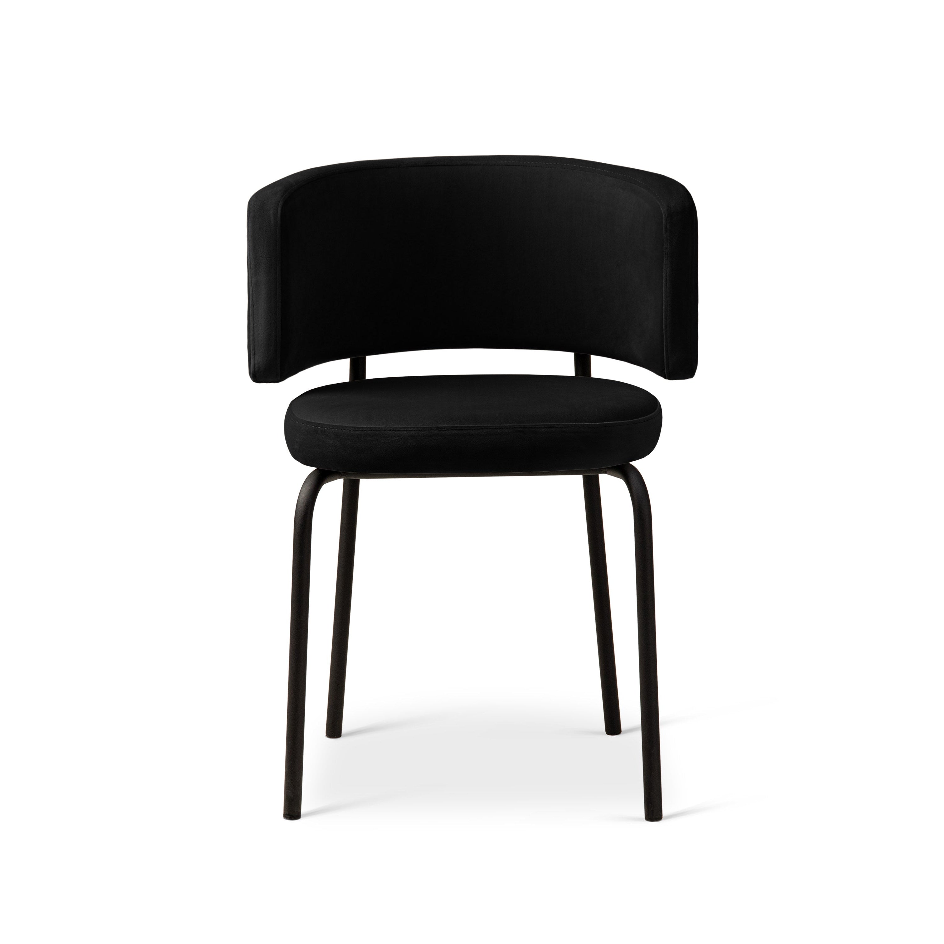 Velvet Chair DORA Black with Black Base [Ewelina] [Amelia spr]