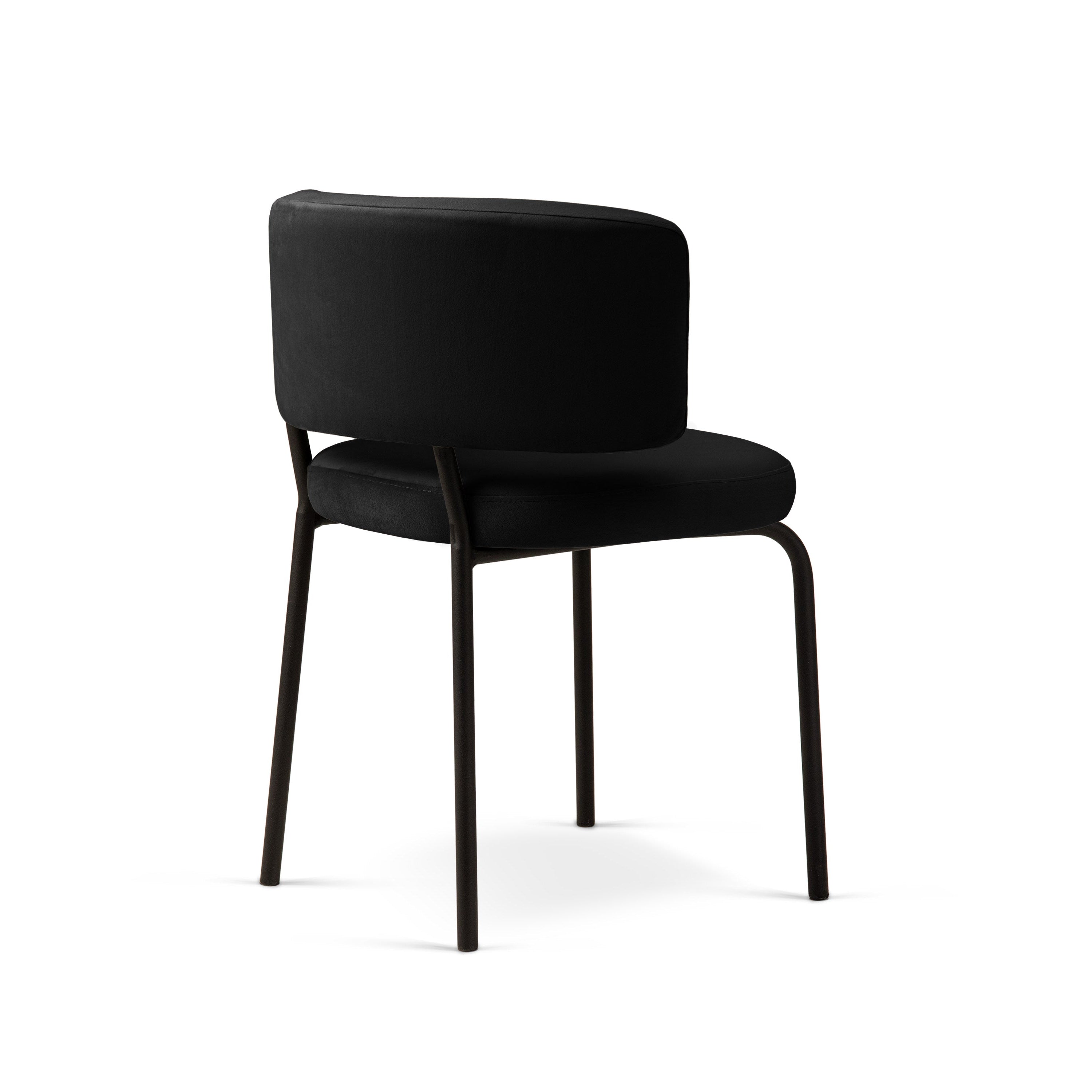 Velvet Chair DORA Black with Black Base [Ewelina] [Amelia spr]