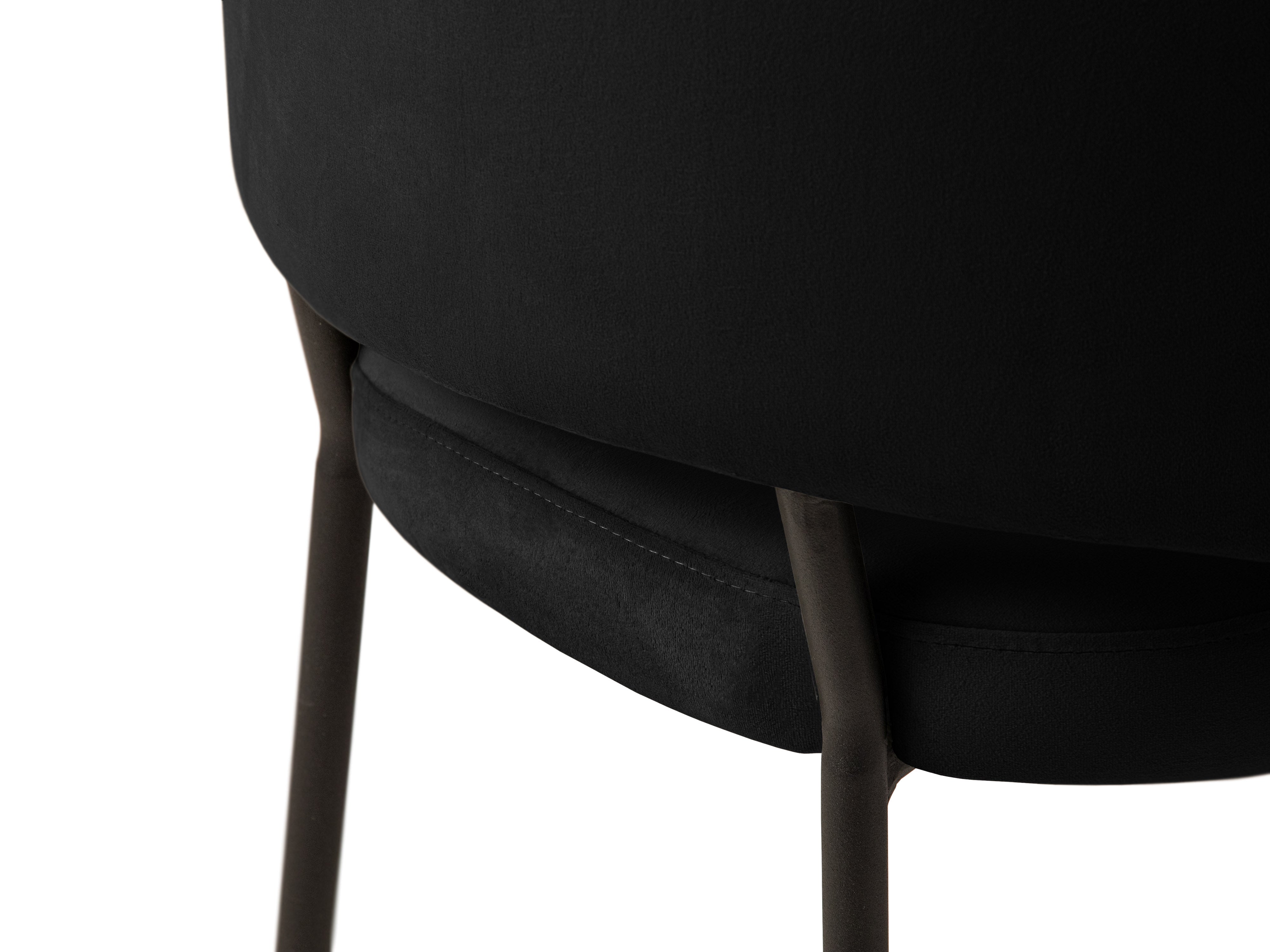 Velvet Chair DORA Black with Black Base [Ewelina] [Amelia spr]