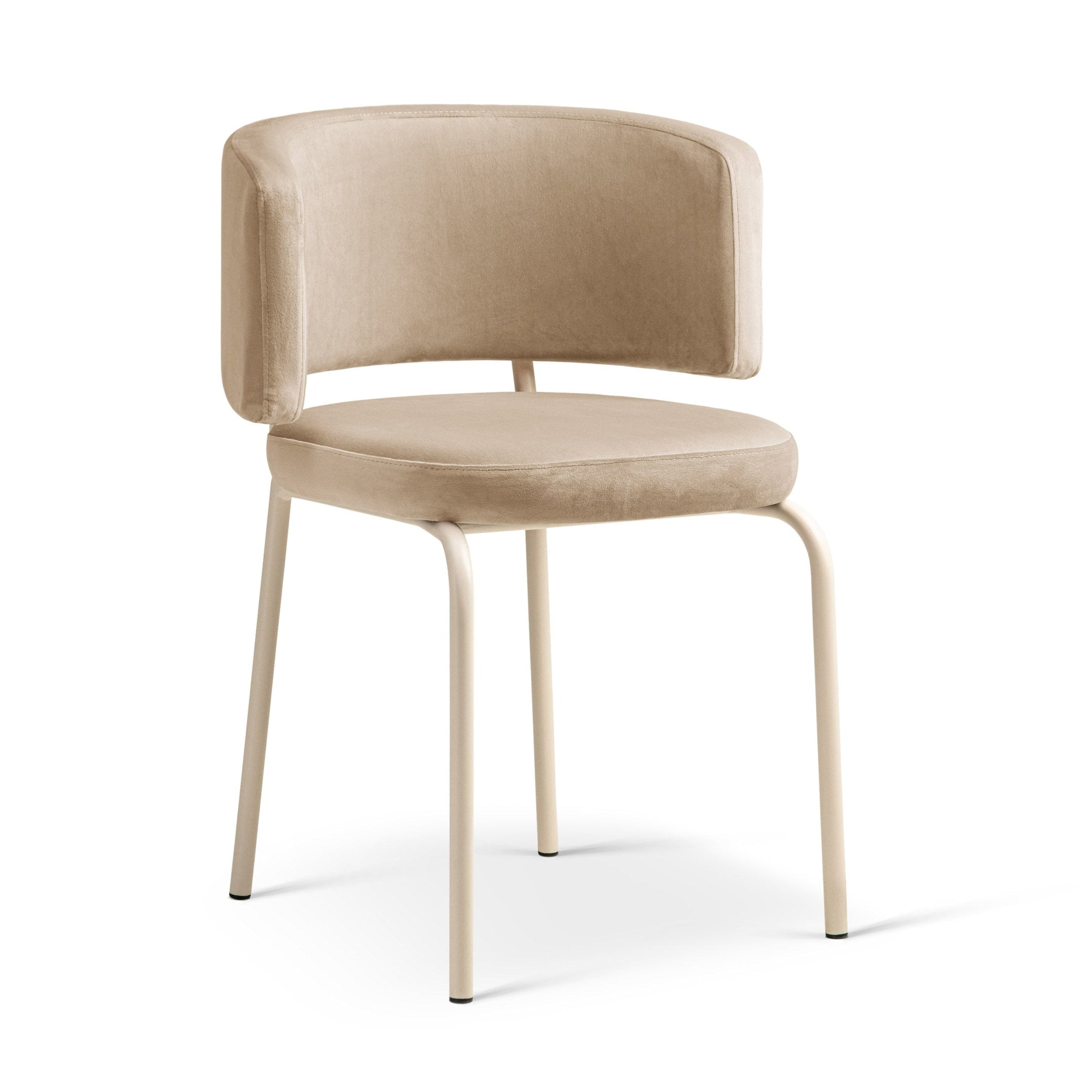 Velvet Chair DORA Almond Beige [ewelina]