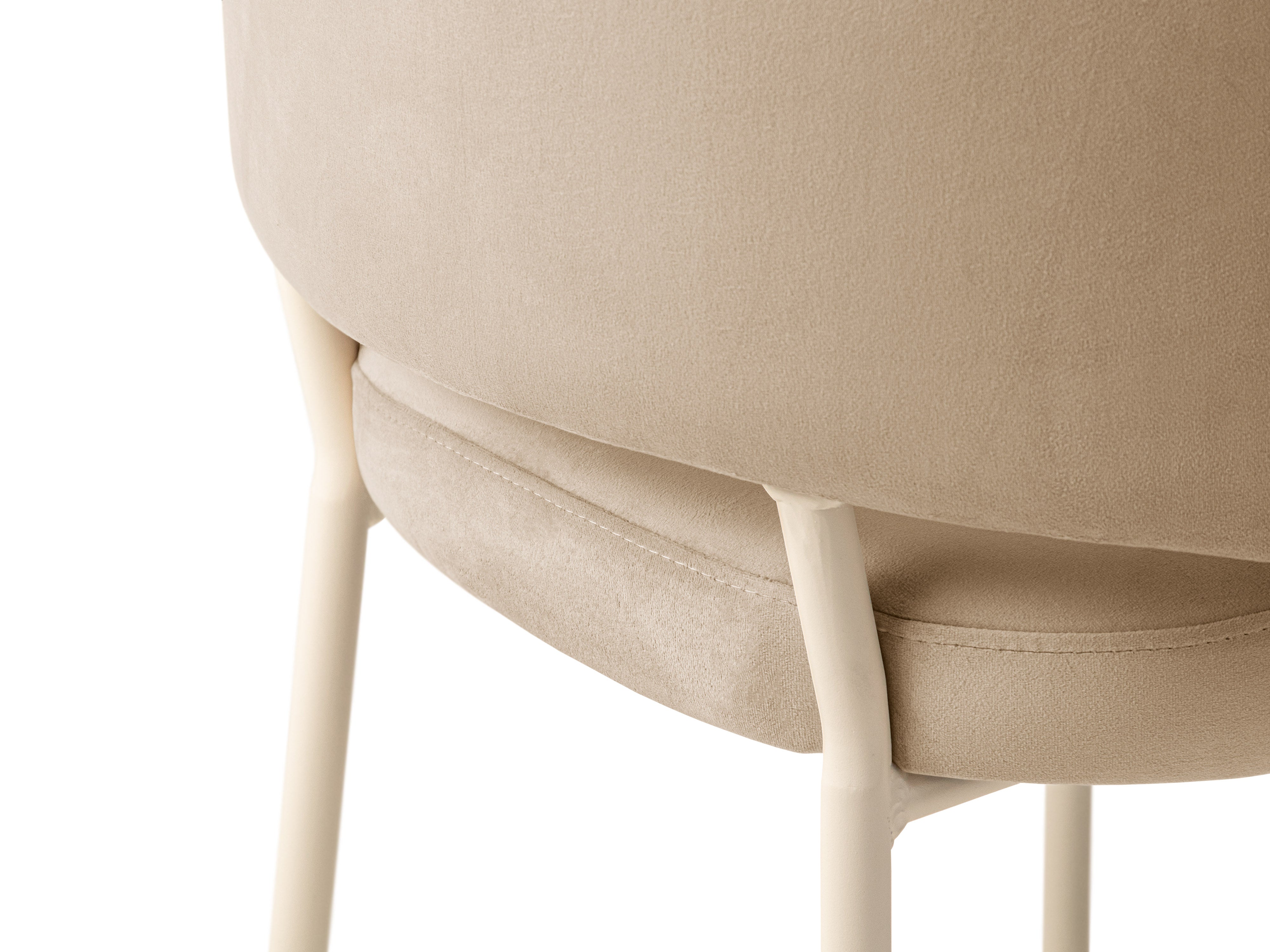 Velvet Chair DORA Almond Beige [ewelina]