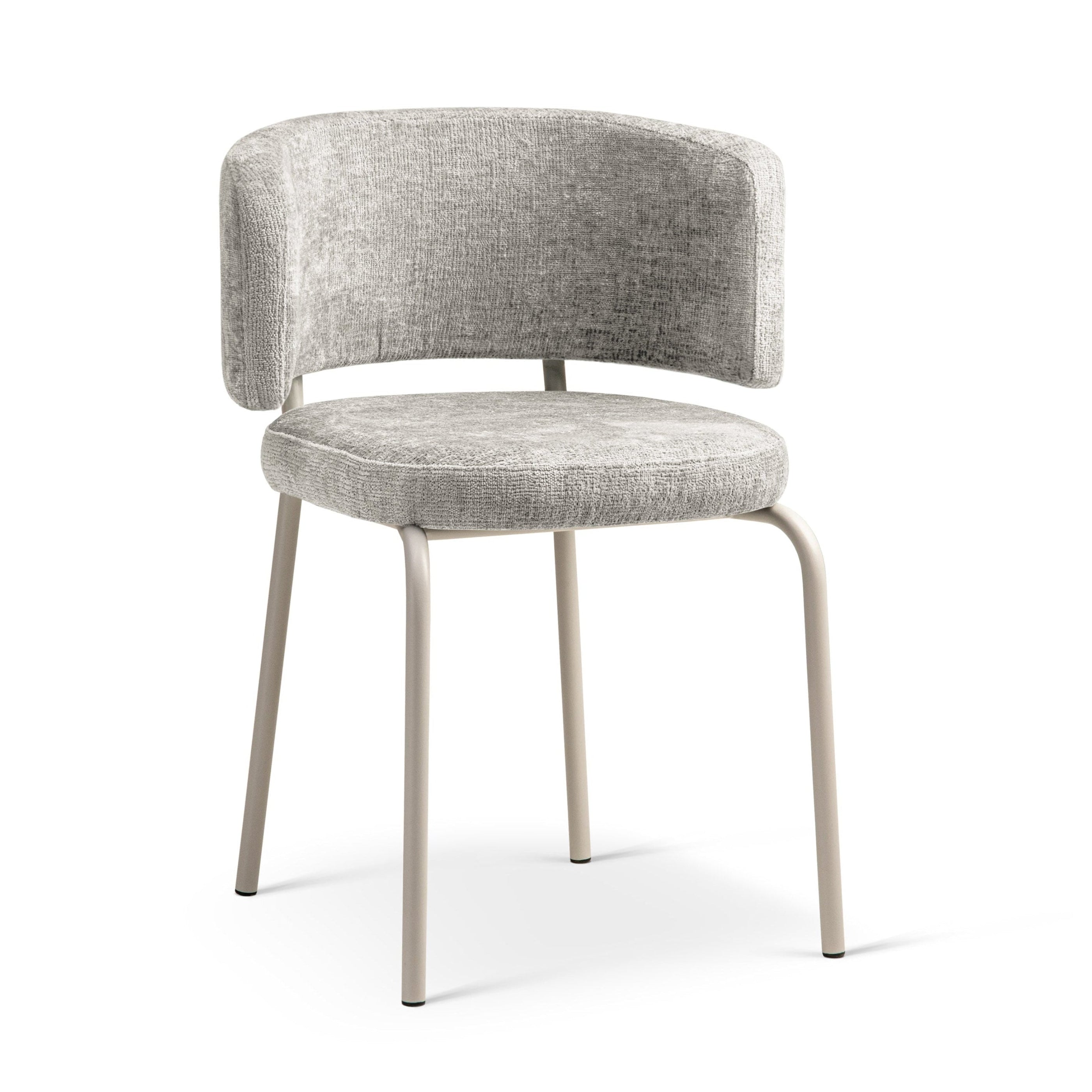 DORA chair light gray chenille with beige base [Ewelina] [Amelia spr]