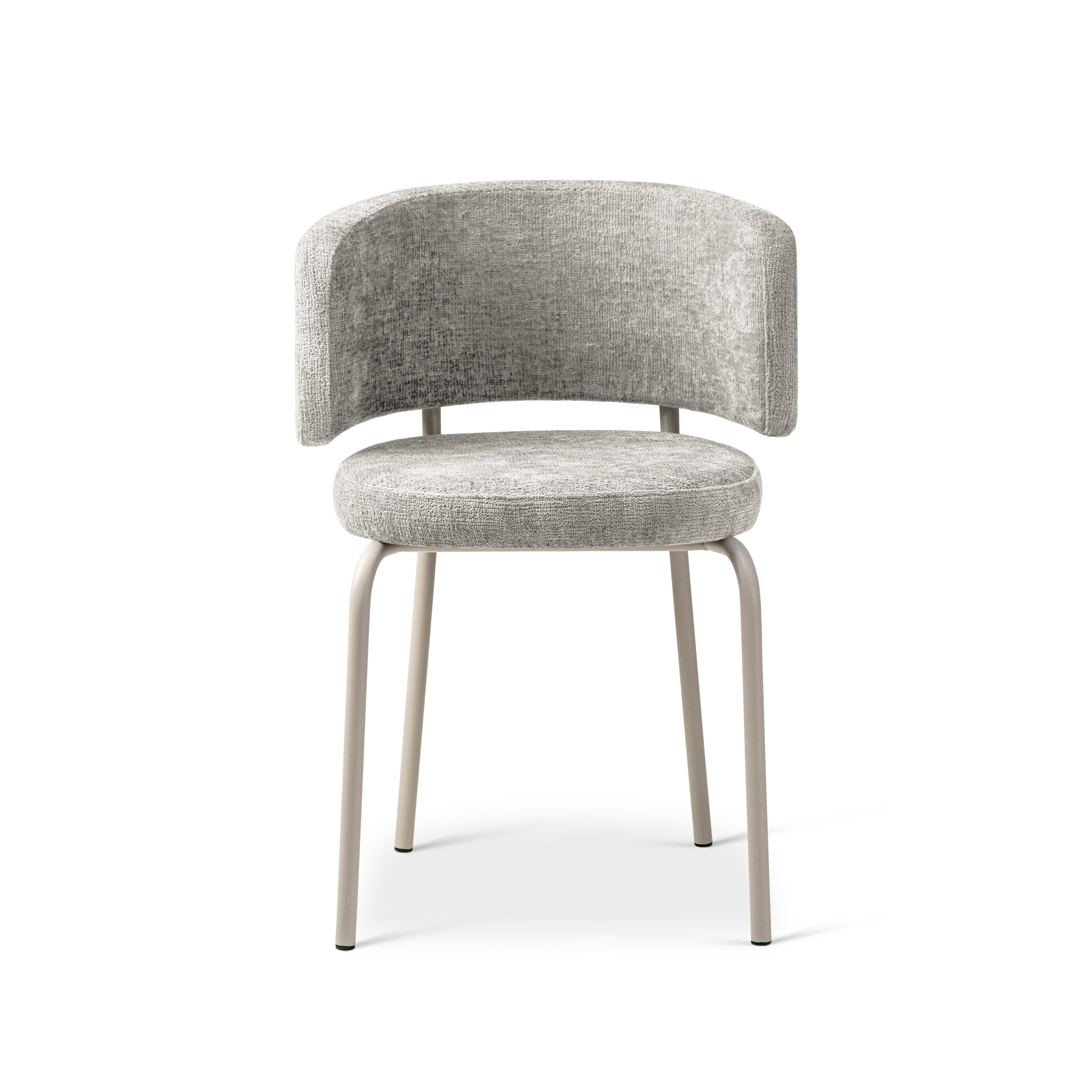 DORA chair light gray chenille with beige base [Ewelina] [Amelia spr]
