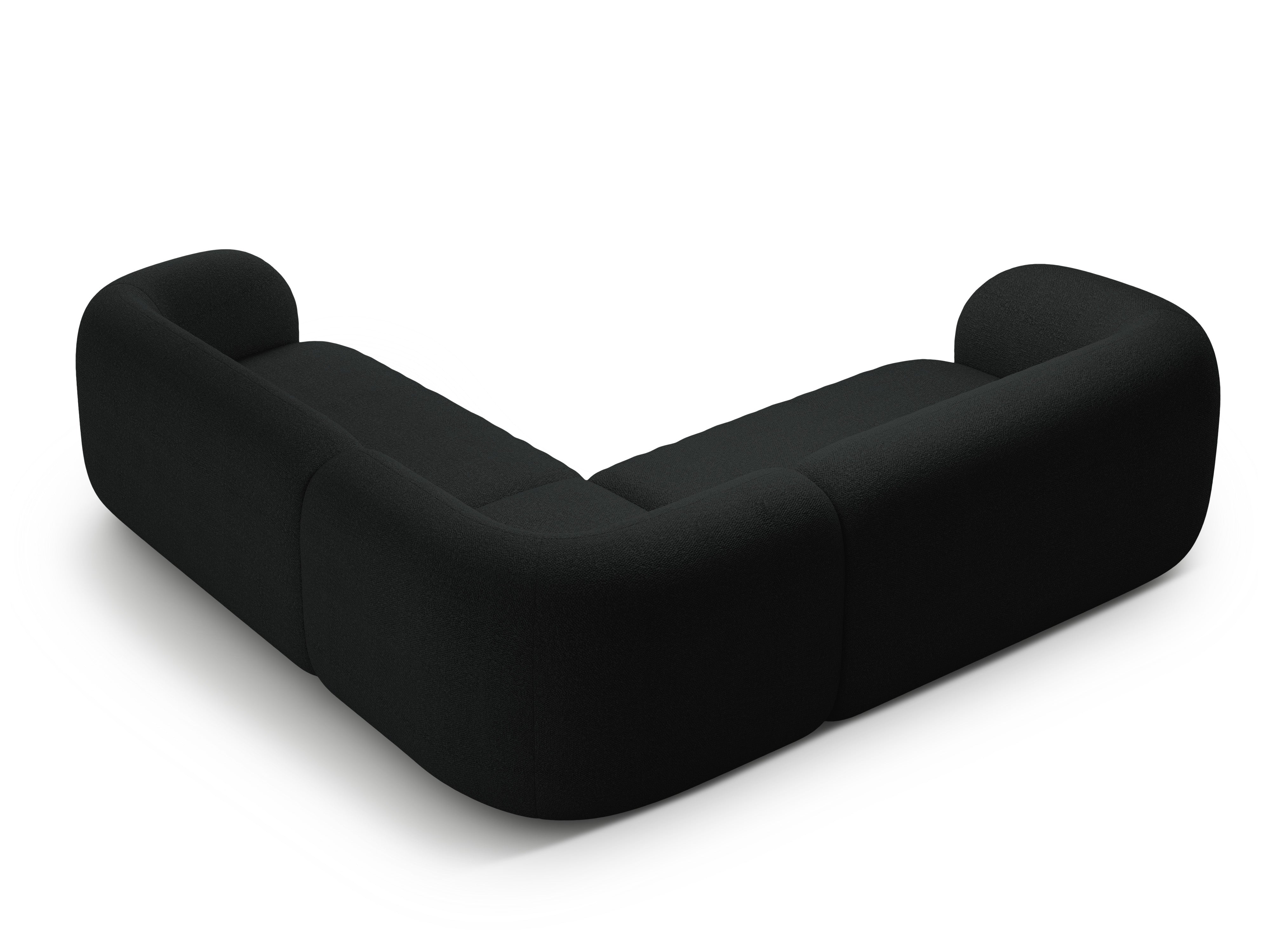 Symmetrical Corner Sofa KATE Black Boucle