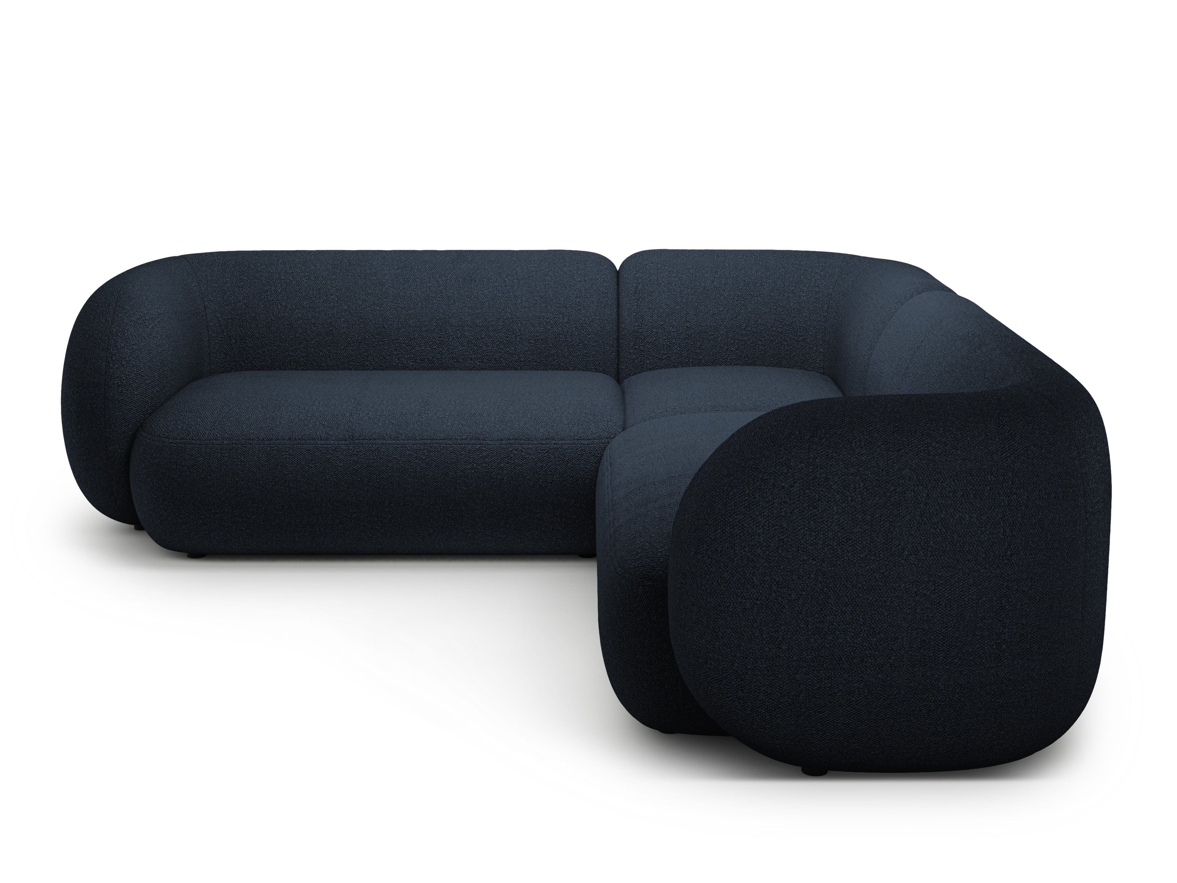Symmetrical Corner Sofa KATE Navy Blue Boucle