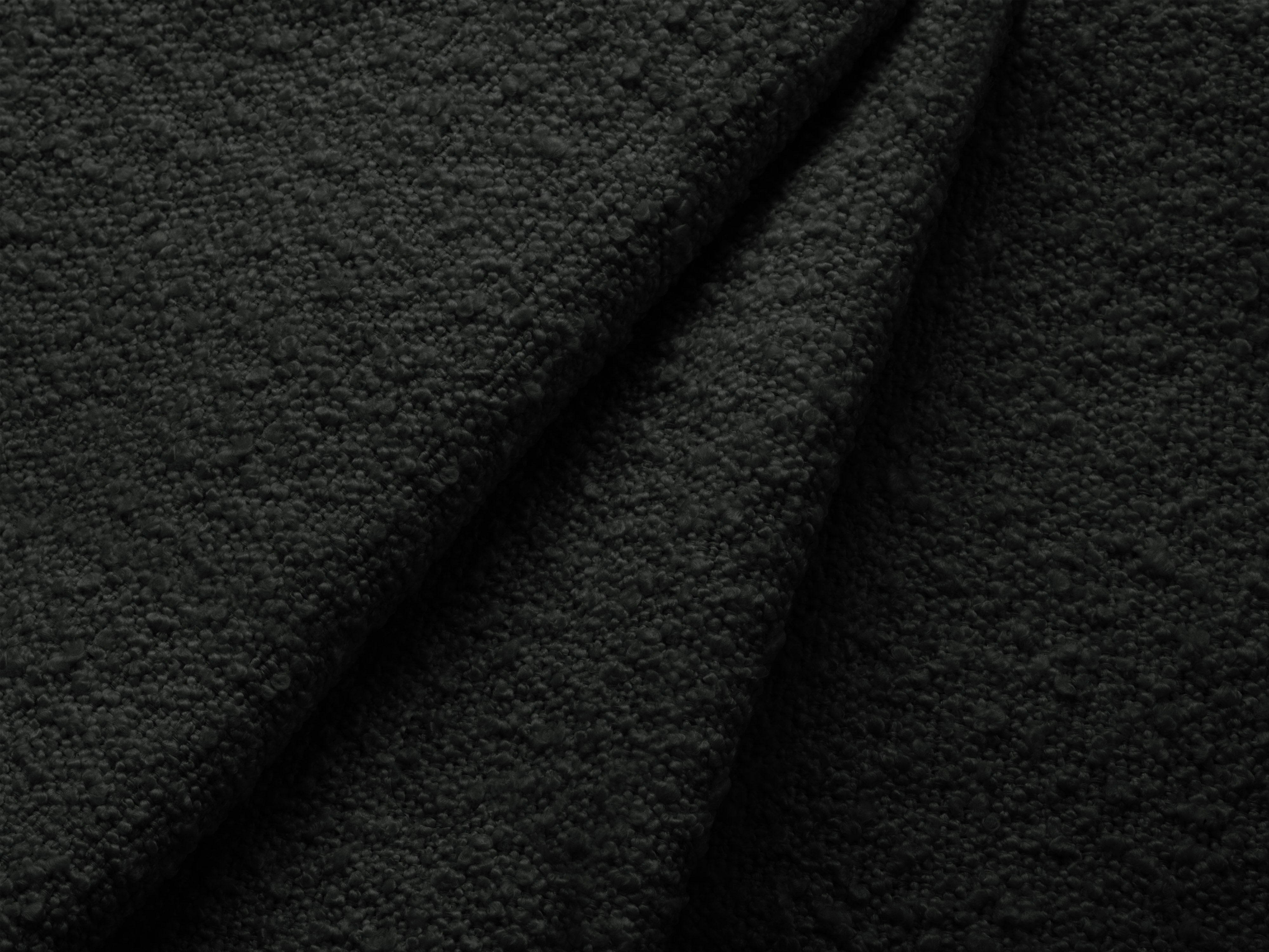 Symmetrical 5-Seater Corner Sofa MILEY Black Boucle