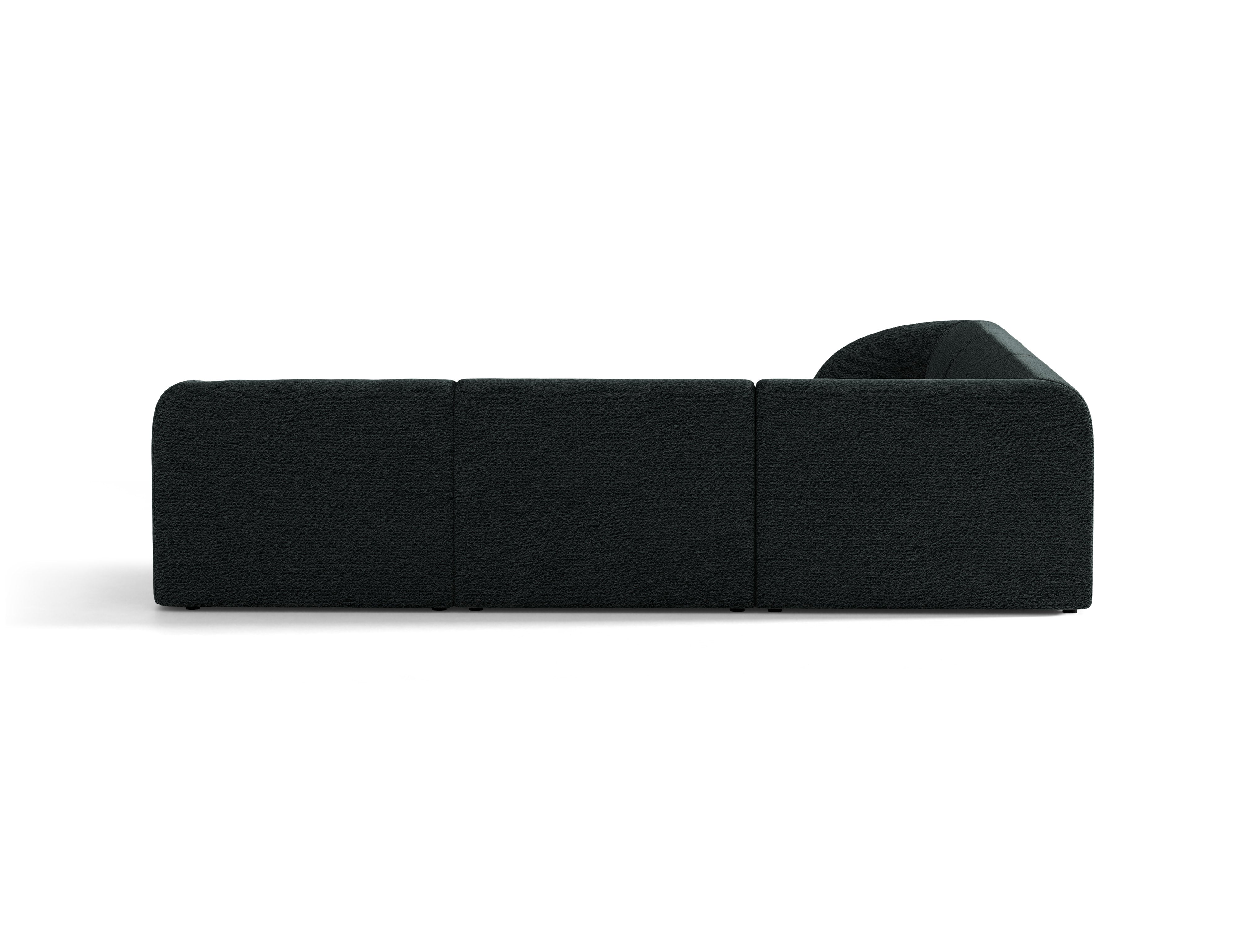 Symmetrische 5-Sitzer-Eckcouch MILEY schwarzes Boucle