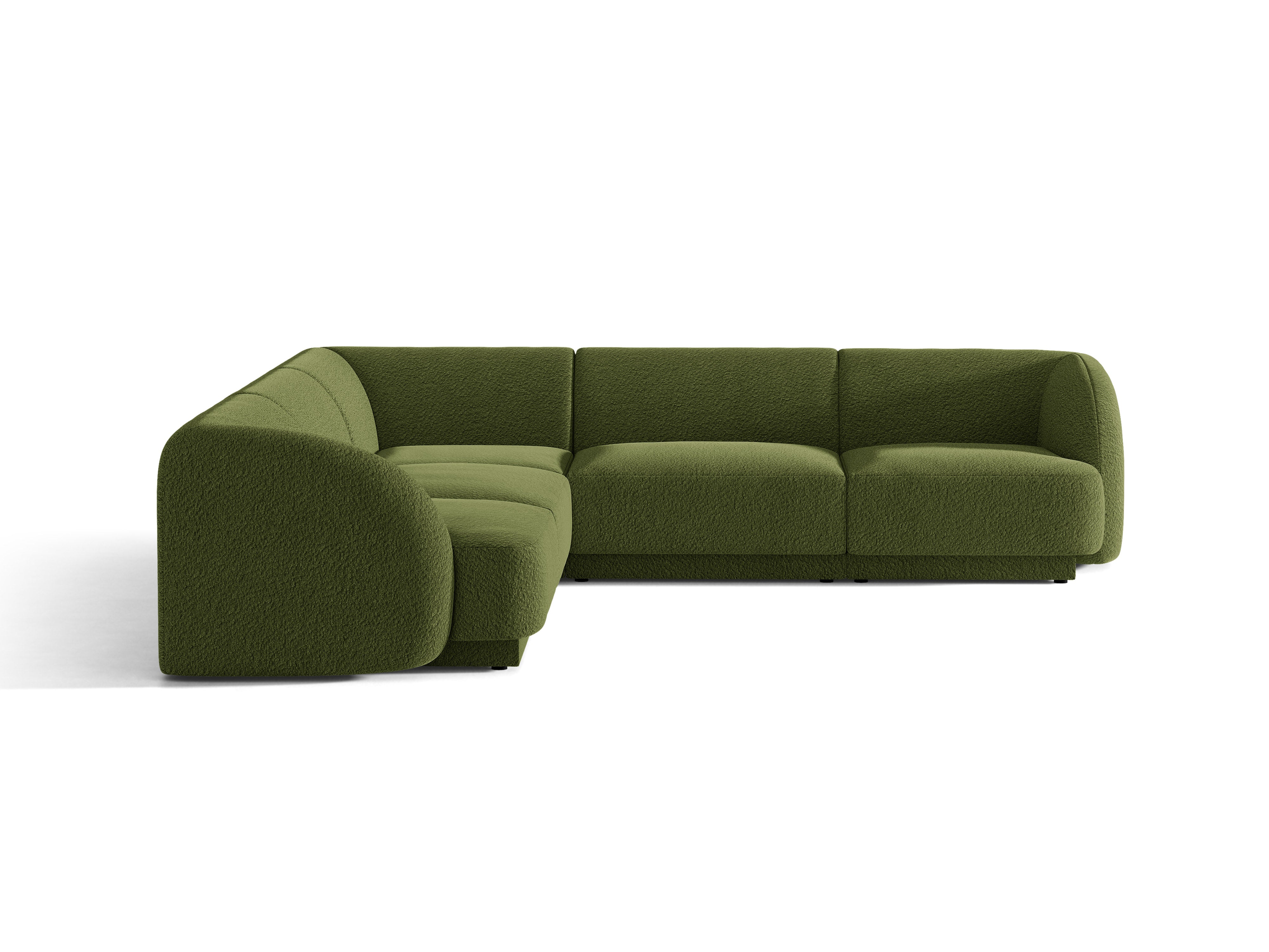 Symmetrisches 5-Sitzer-Sofa MILEY grün Boucle