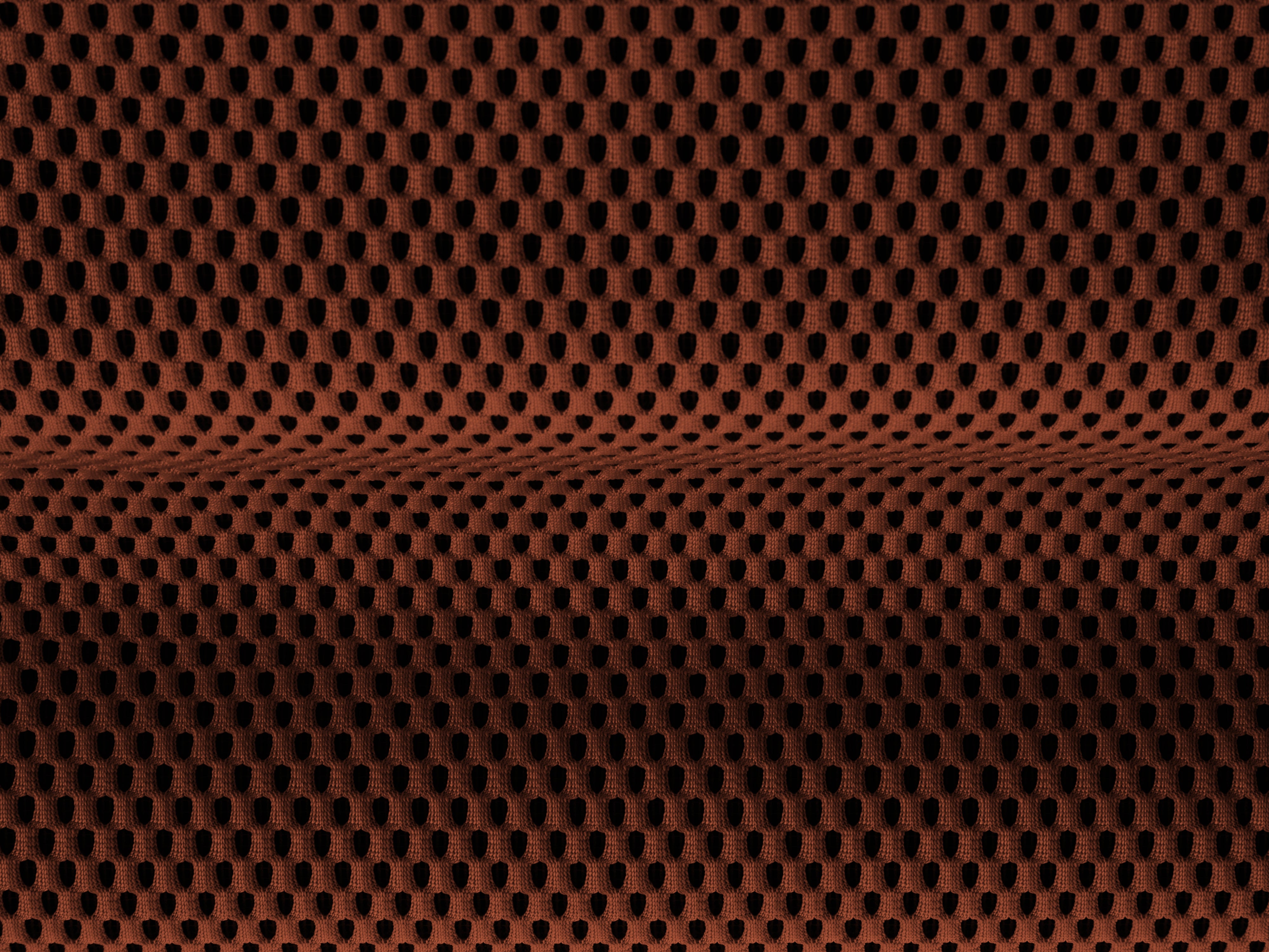 Symmetrische Eckcouch BELLIS aus ziegelrotem 3D-Stoff