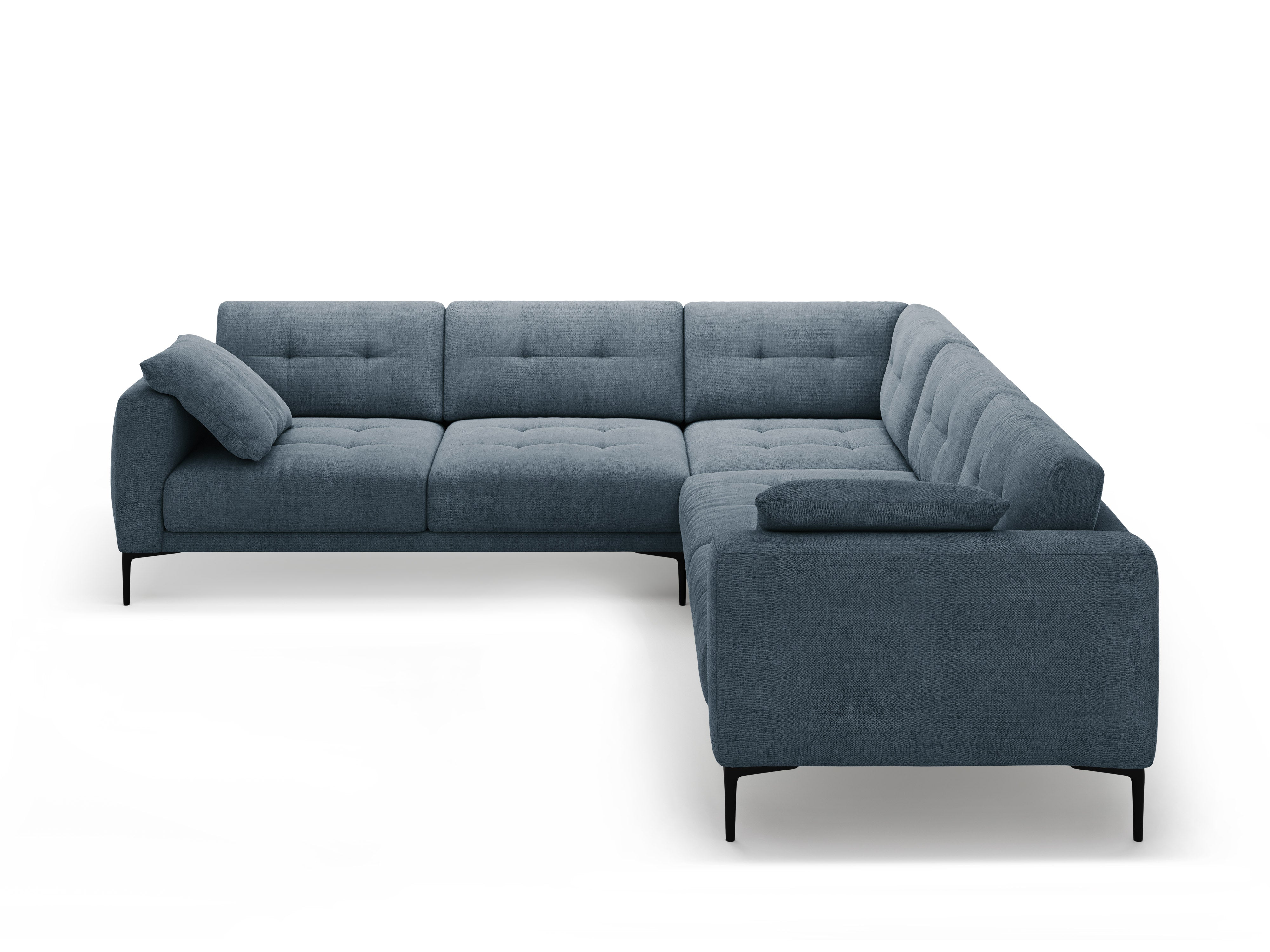 Symmetrical Corner Sofa BEMY Dark Blue Chenille
