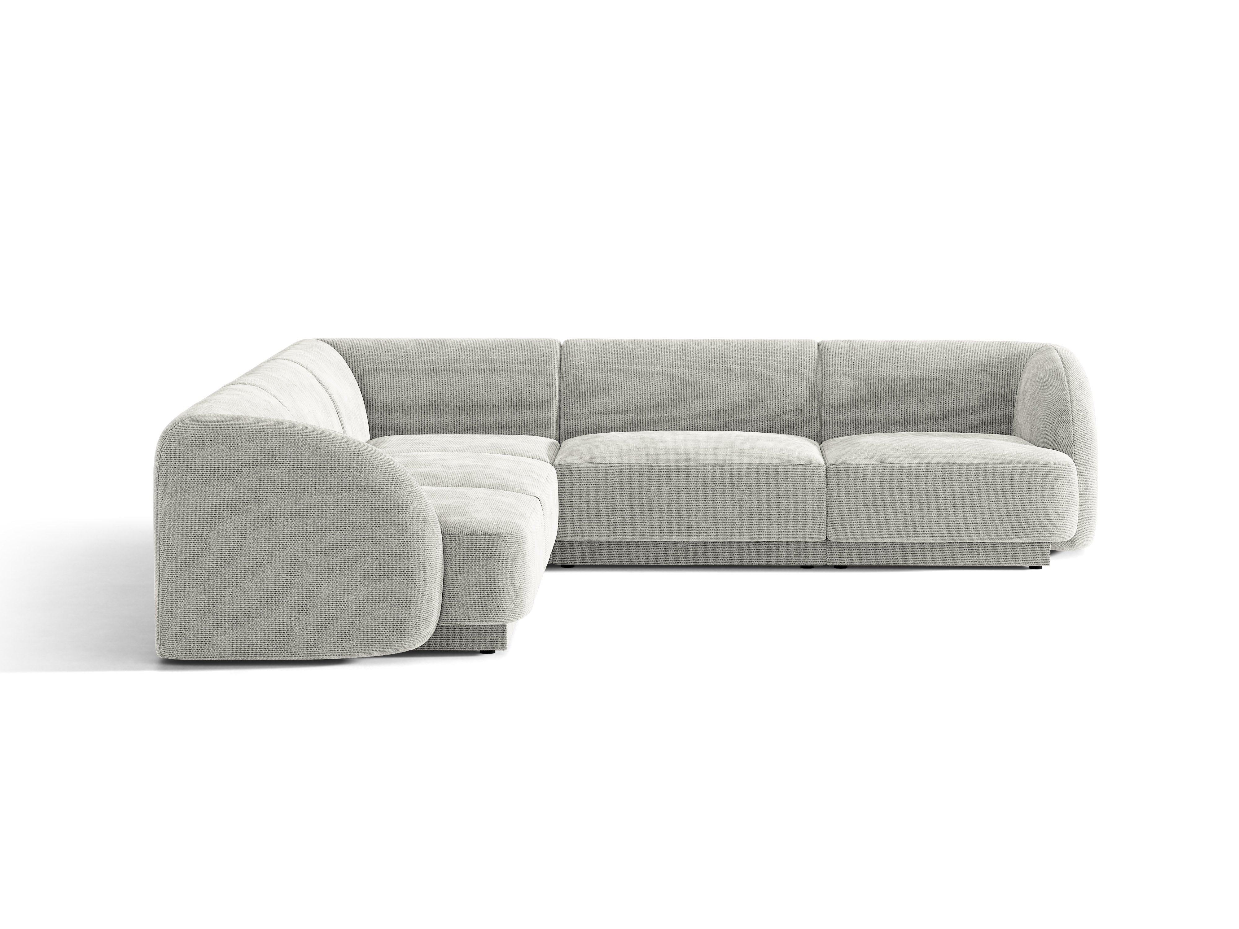 Symmetrische 5-Sitzer-Eckcouch MILEY graues Chenille