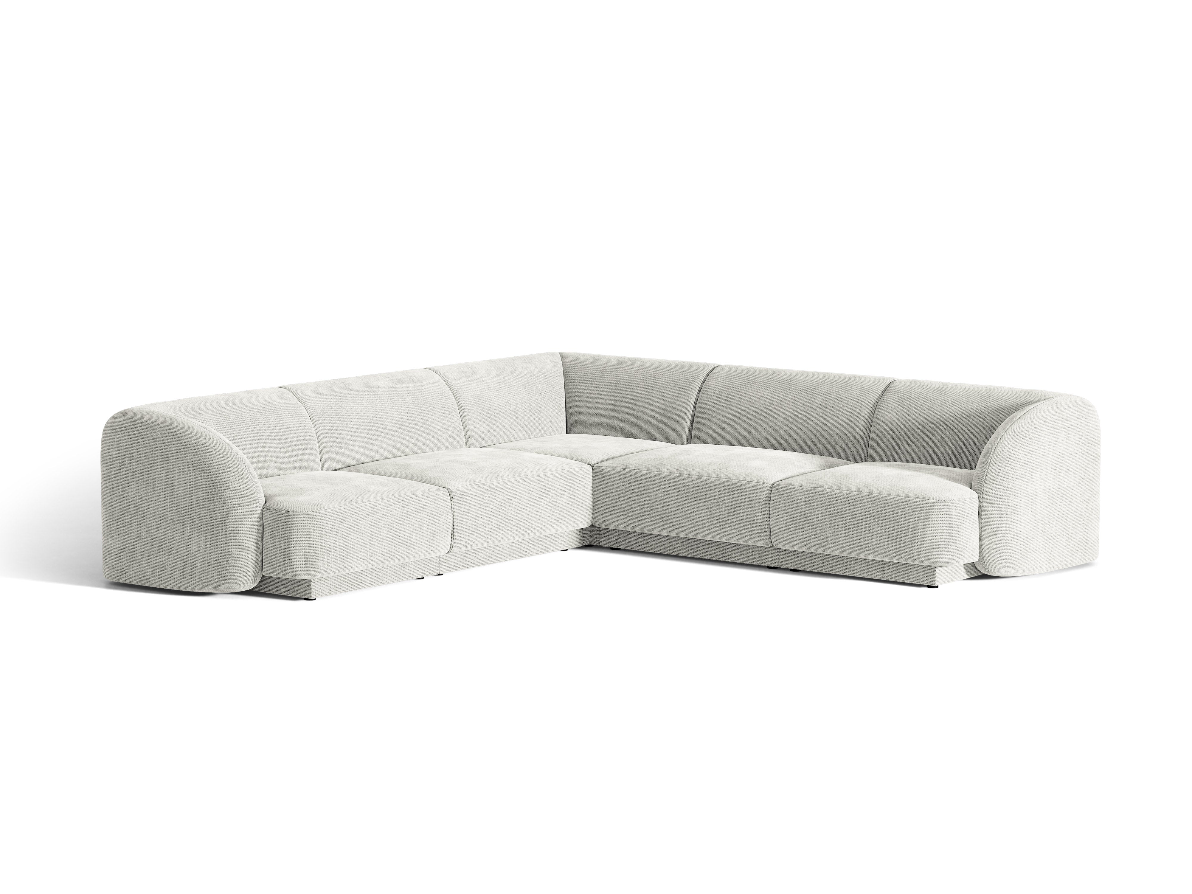 Symmetrische 5-Sitzer-Eckcouch MILEY graues Chenille