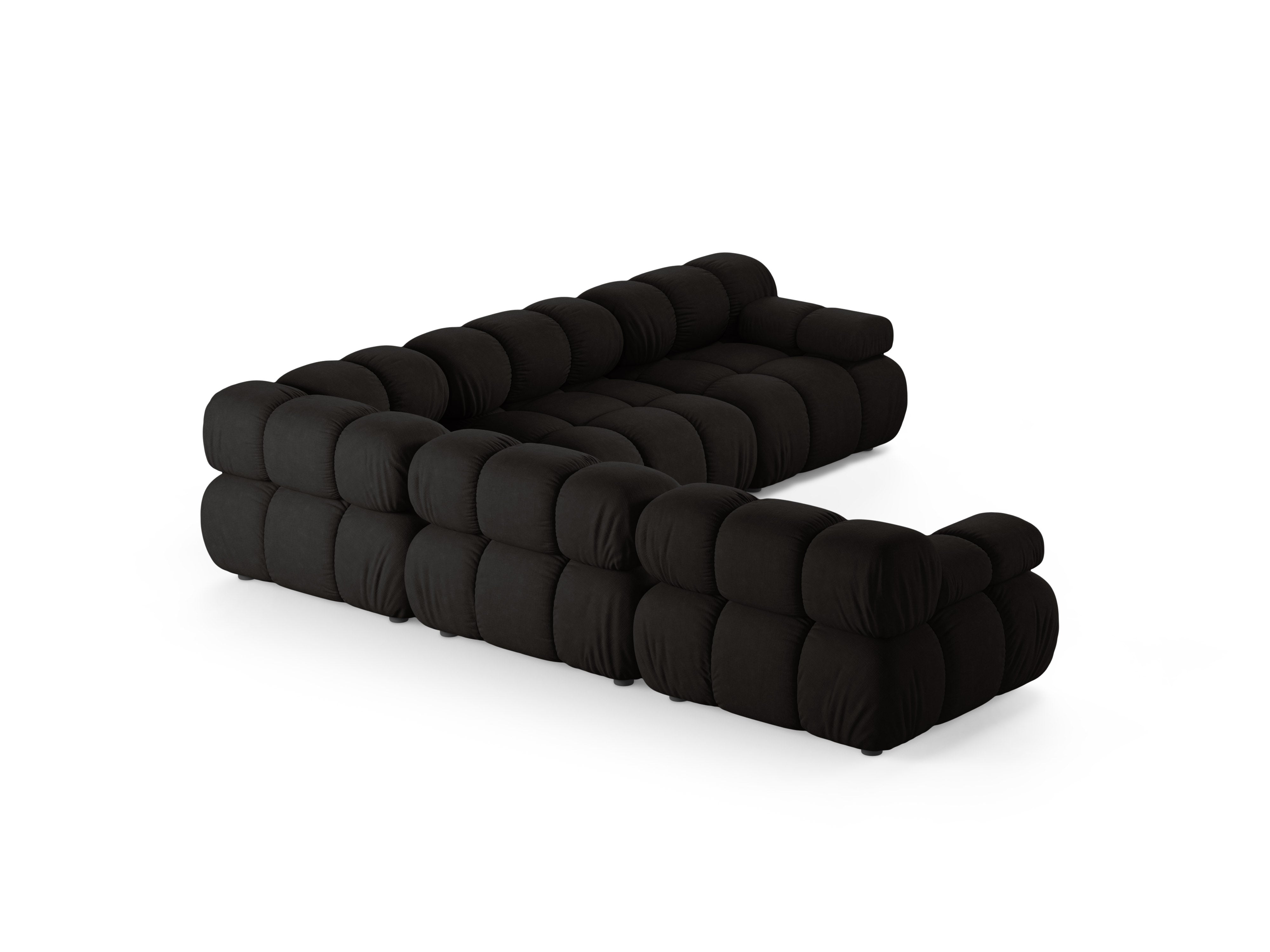 Symmetrische Eckcouch BELLIS in Schwarz