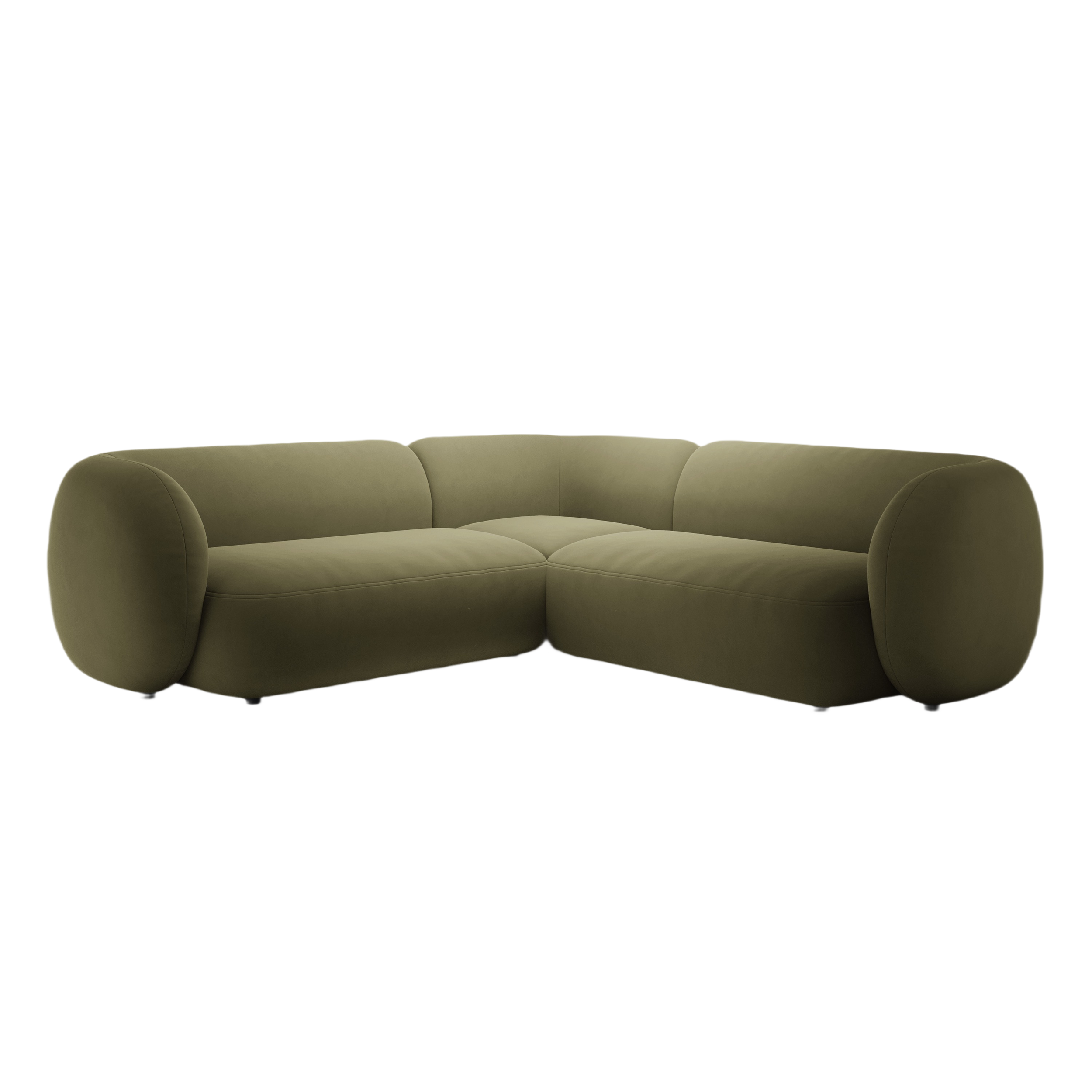 Symmetrisches Samtsofa KATE in Grün