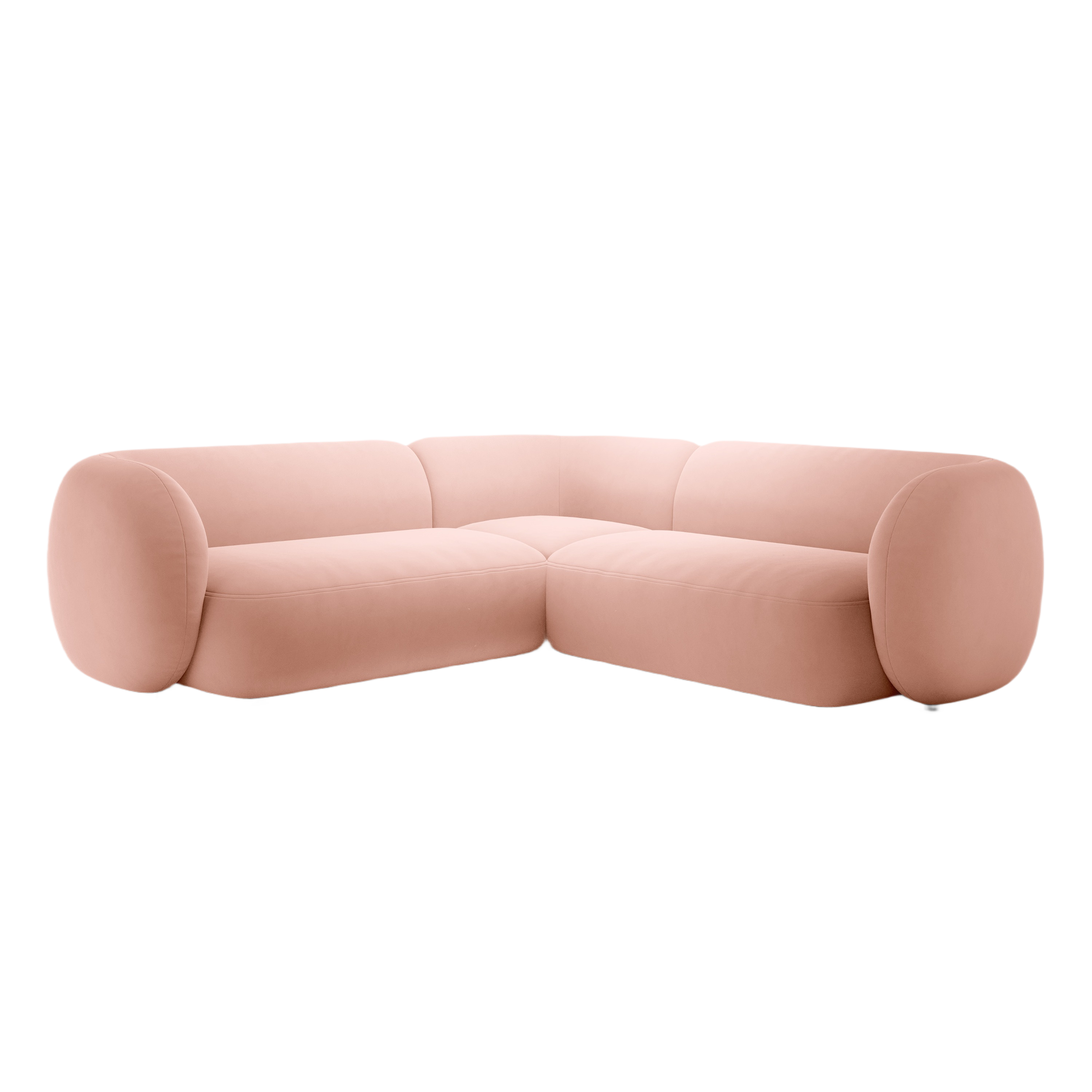 Symmetrical Velvet Corner Sofa KATE Pink