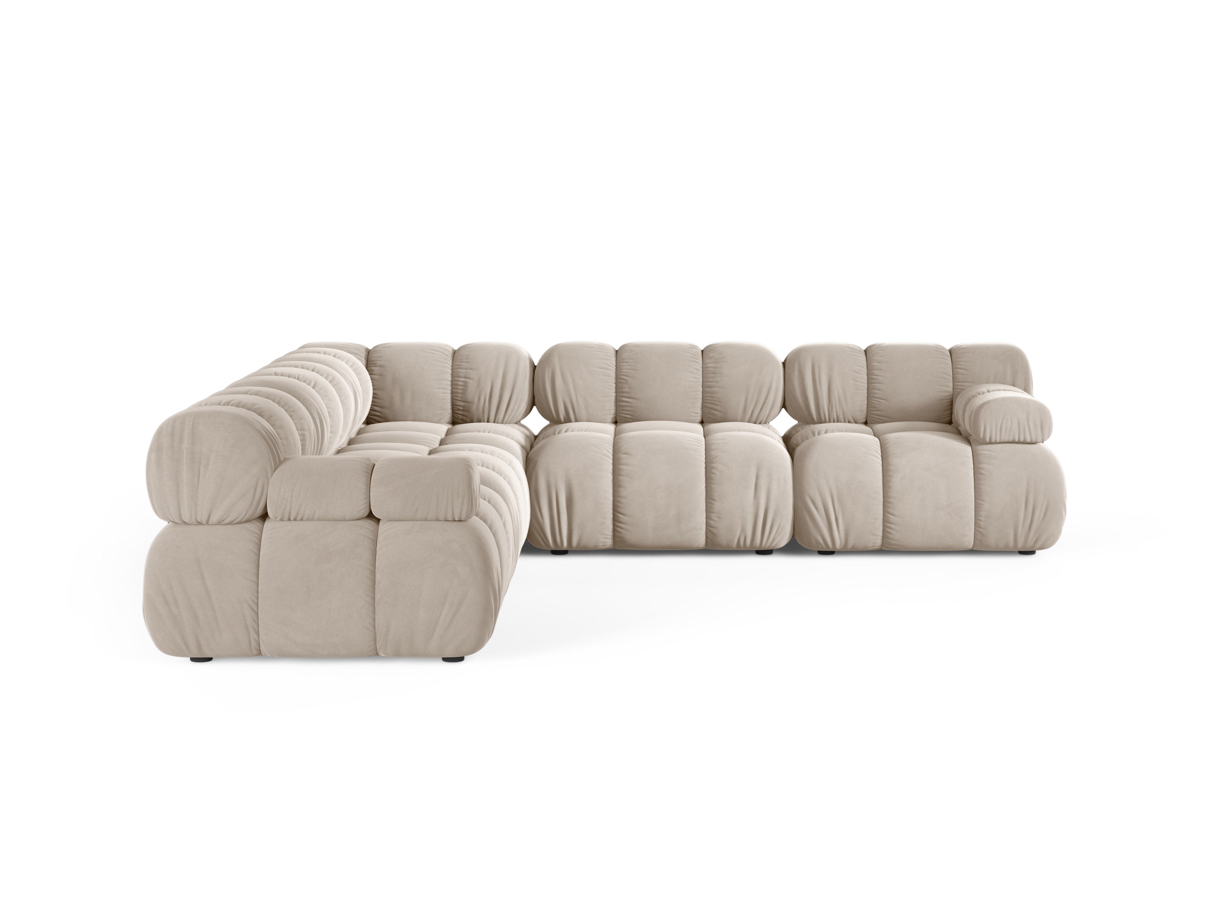 Symmetrische Samt-Eckcouch BELLIS in Beige