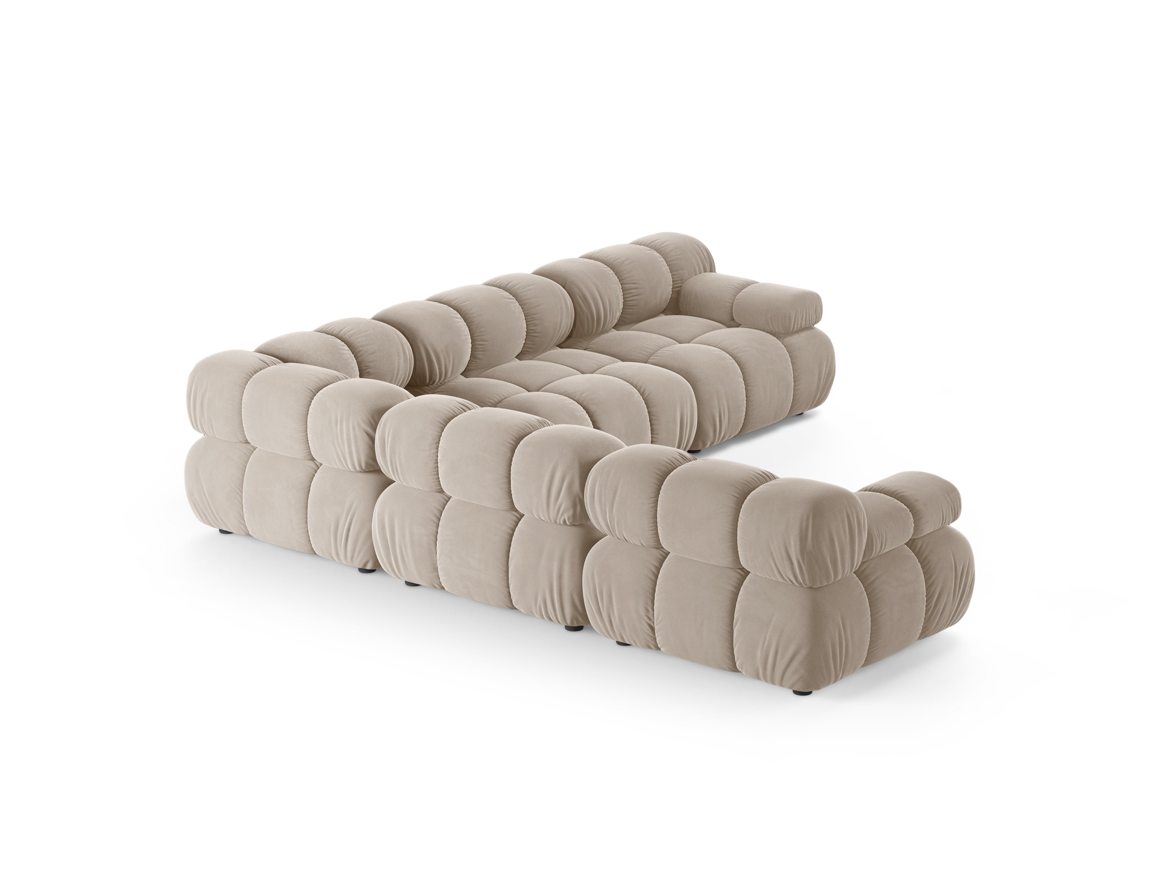 Symmetrische Samt-Eckcouch BELLIS in Beige