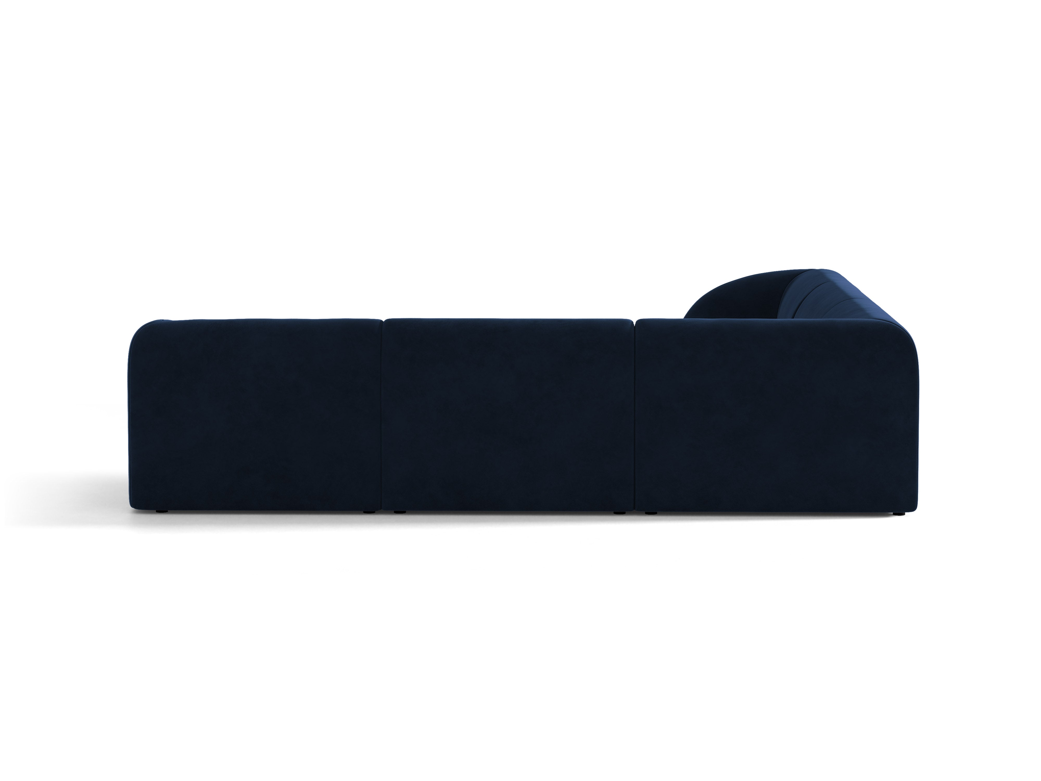 Samt-Ecksofa für 5 Personen MILEY in Marineblau