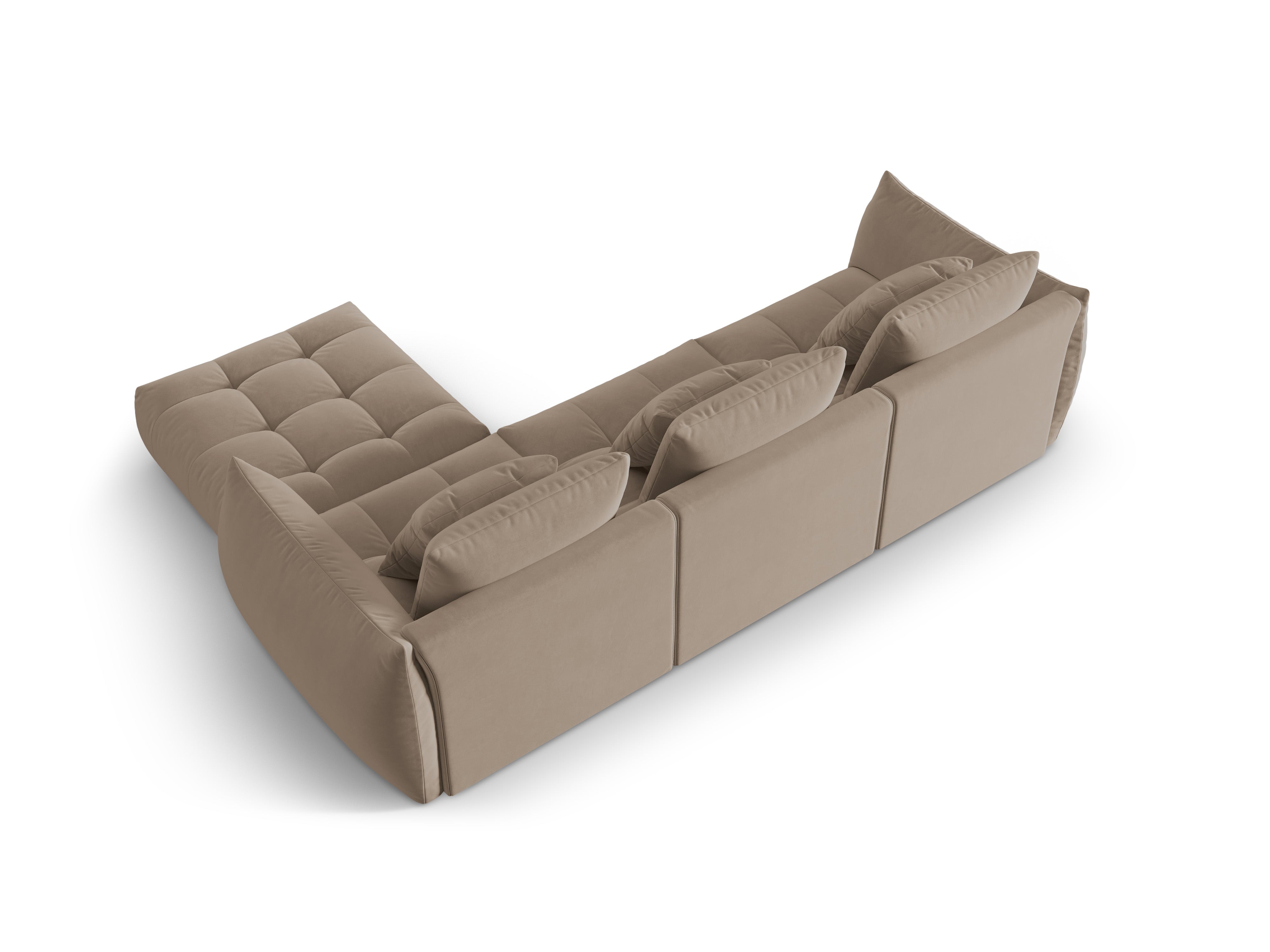 Modulares Samtsofa BLOOM in Hellbraun