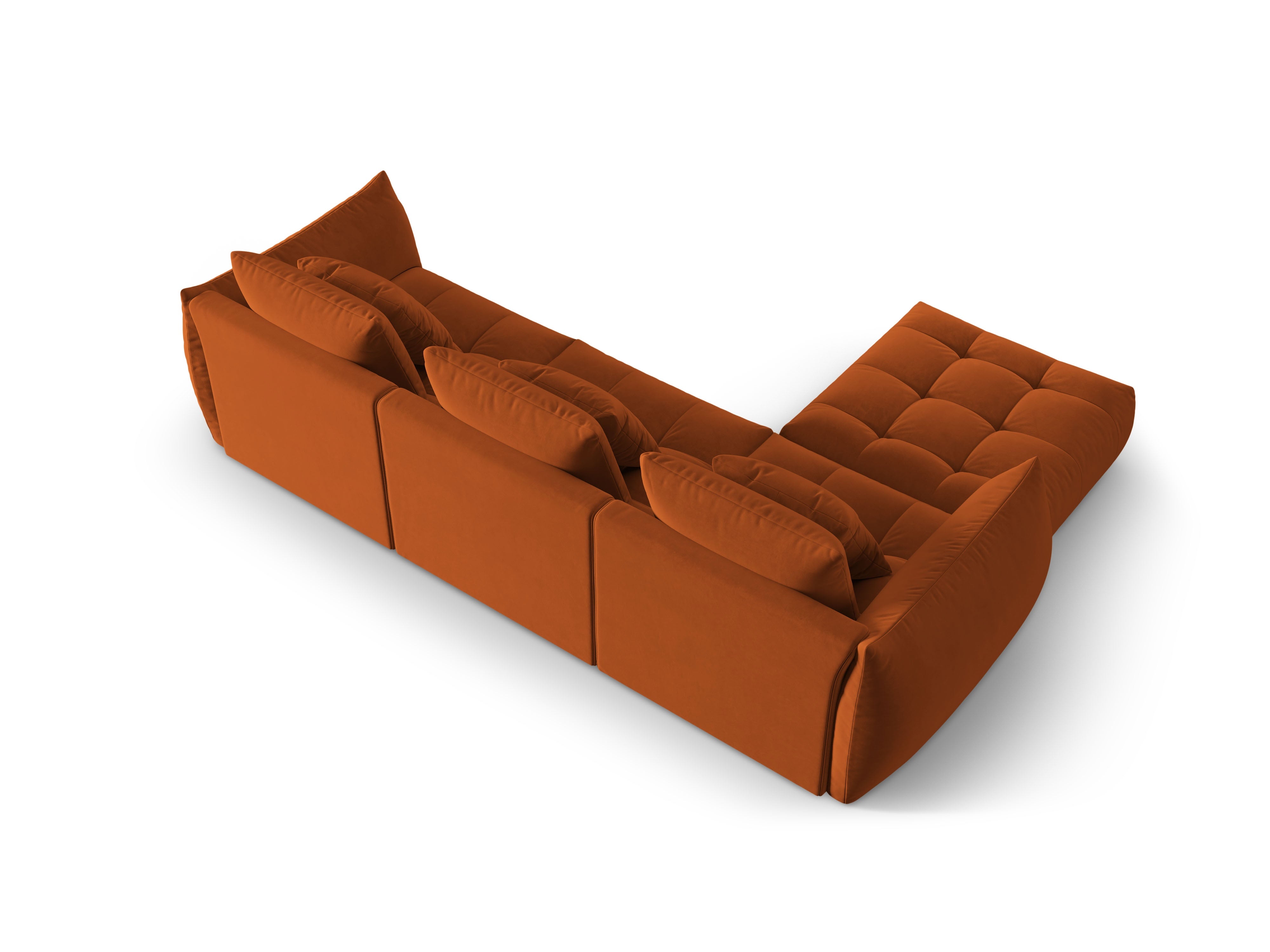 Modulares Samtsofa BLOOM terrakotta