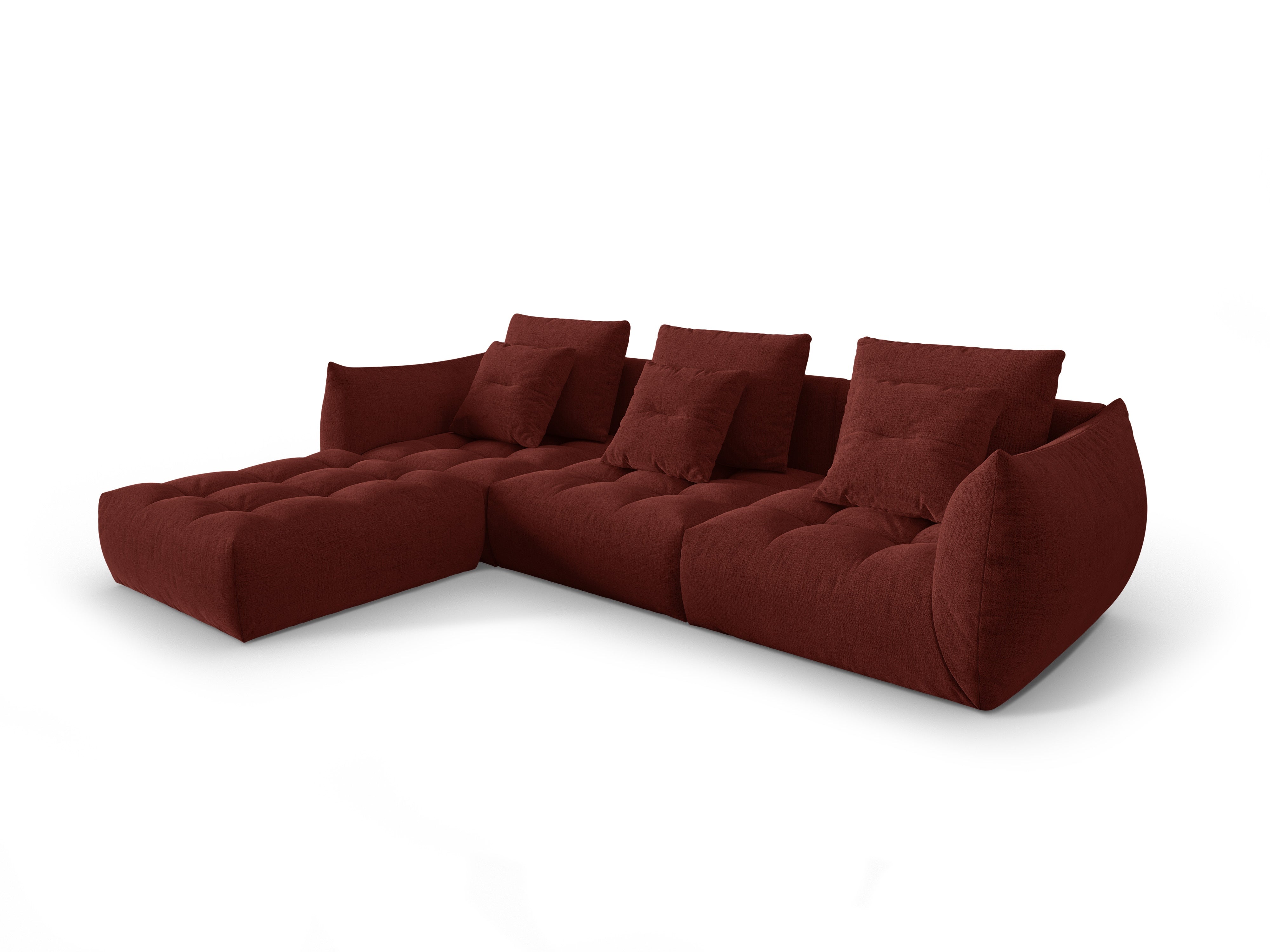 BLOOM modular corner sofa red chenille