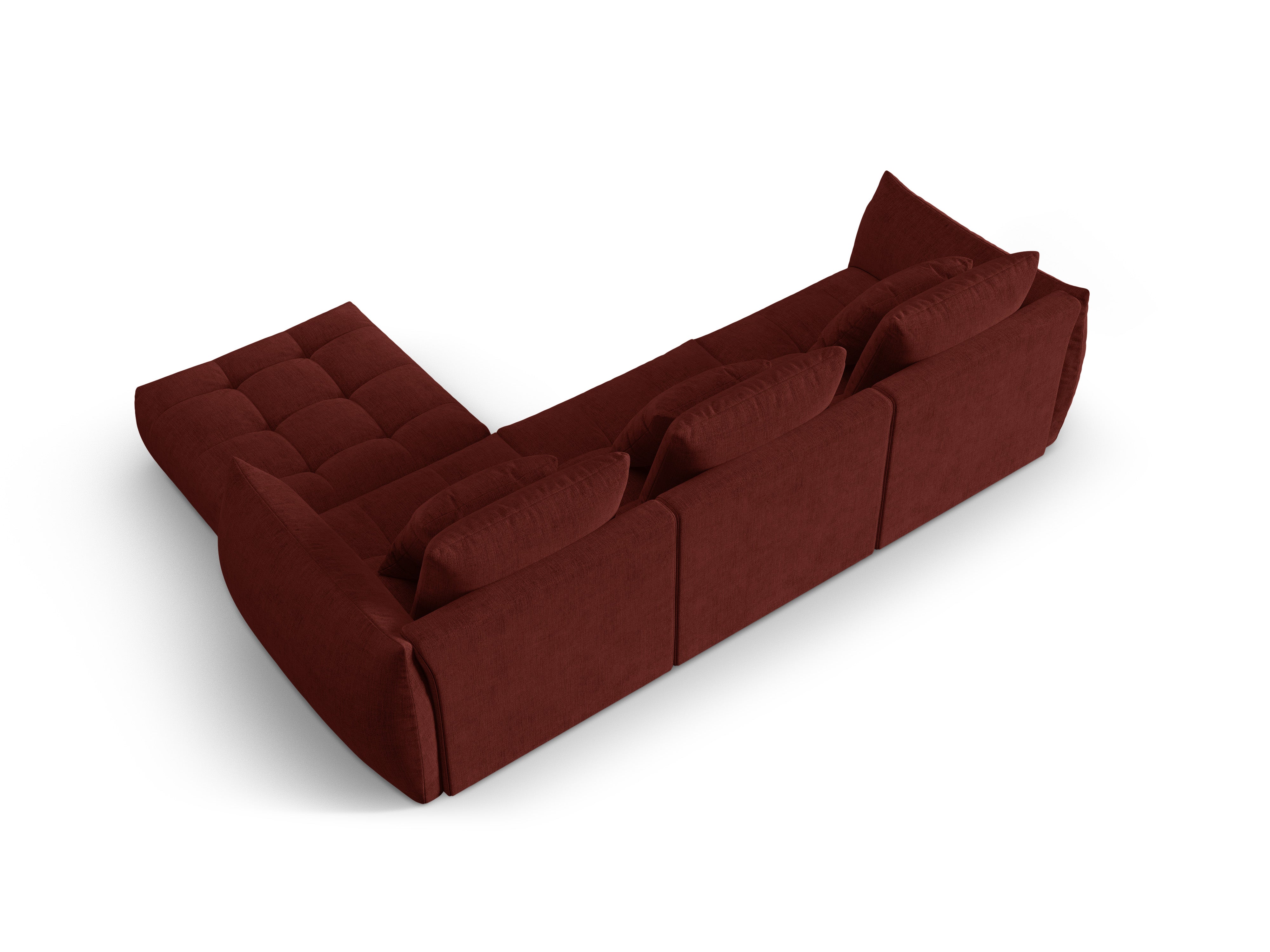 BLOOM modular corner sofa red chenille