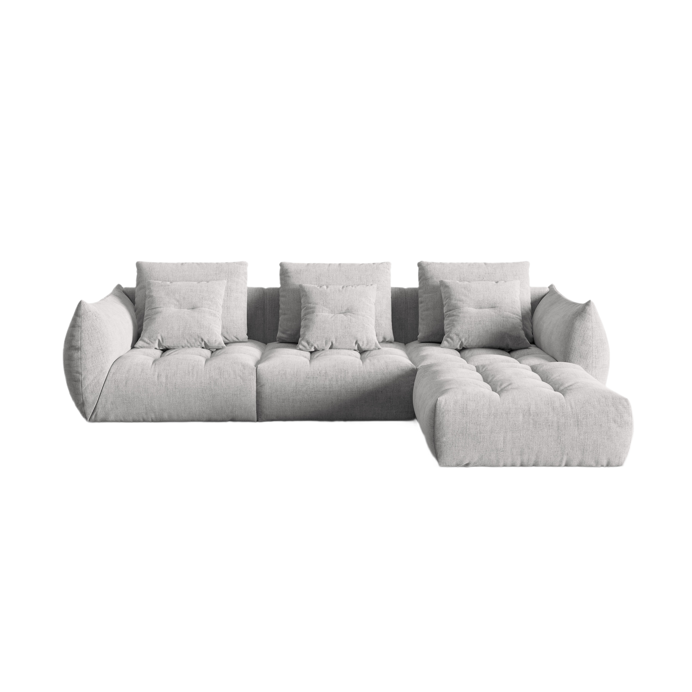 Modulares Ecksofa BLOOM silberner Chenille