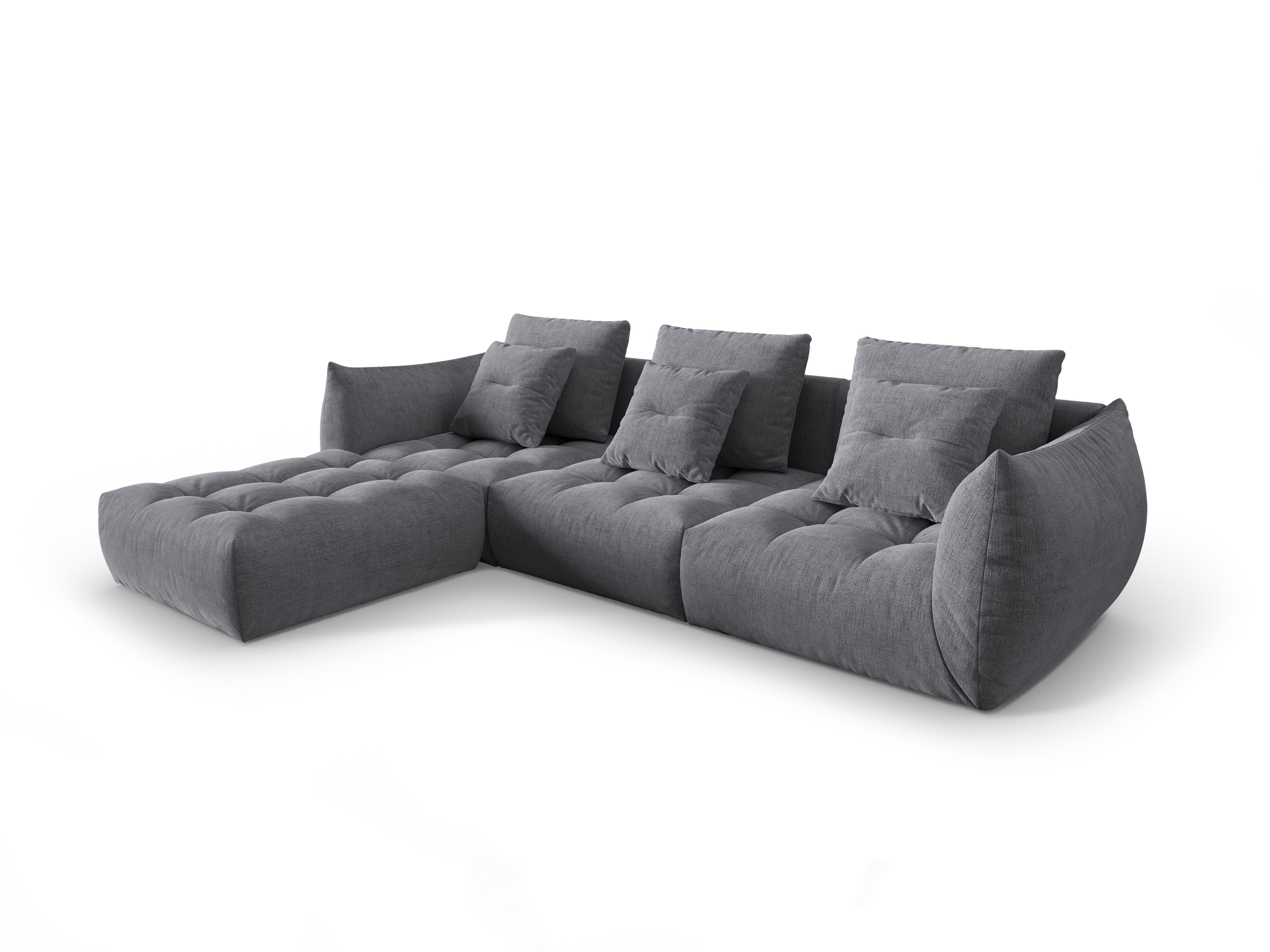 Modulares Ecksofa BLOOM graues Chenille
