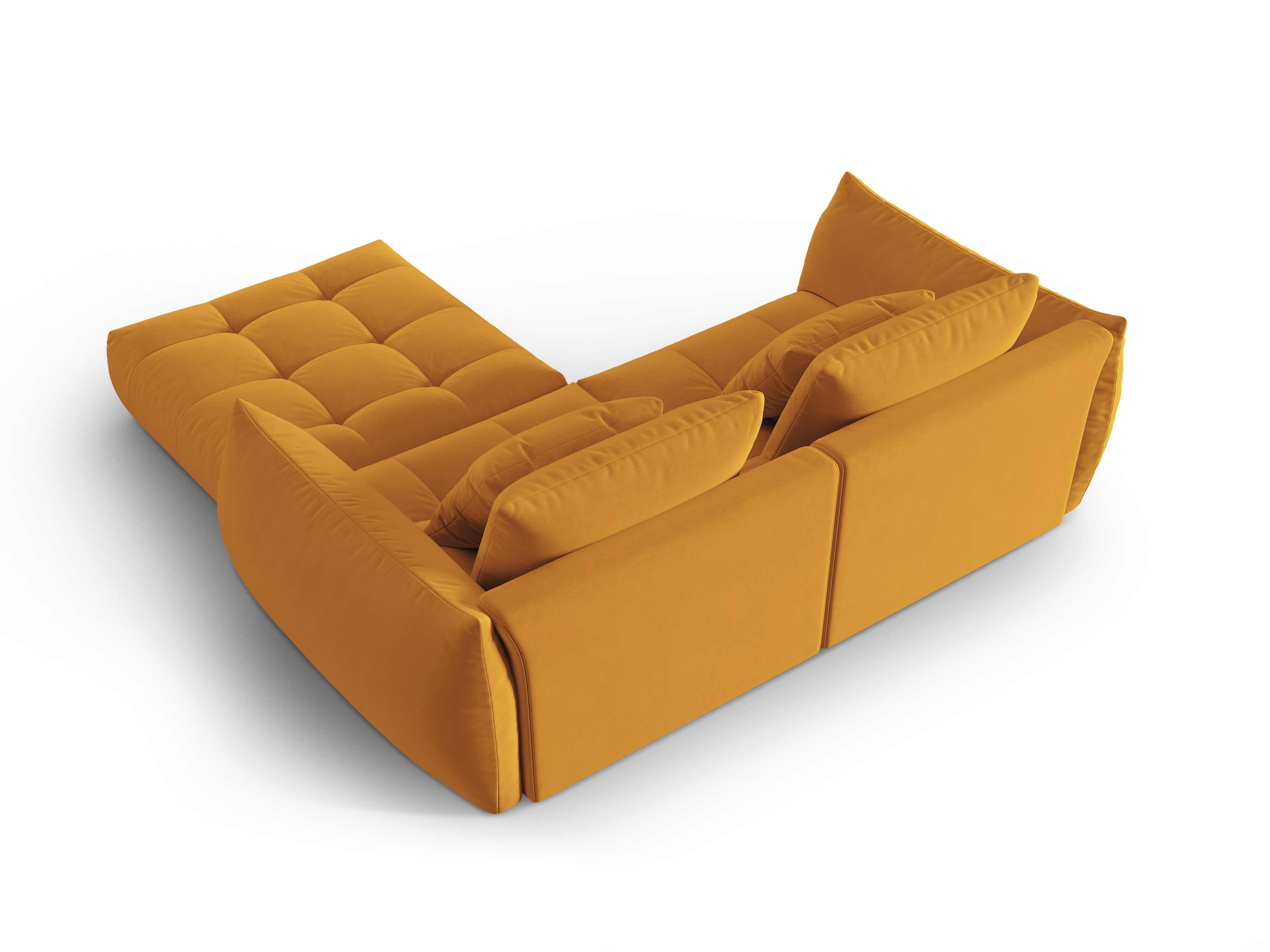 Modularer Samt-Ecksofa für 3 Personen BLOOM gelb