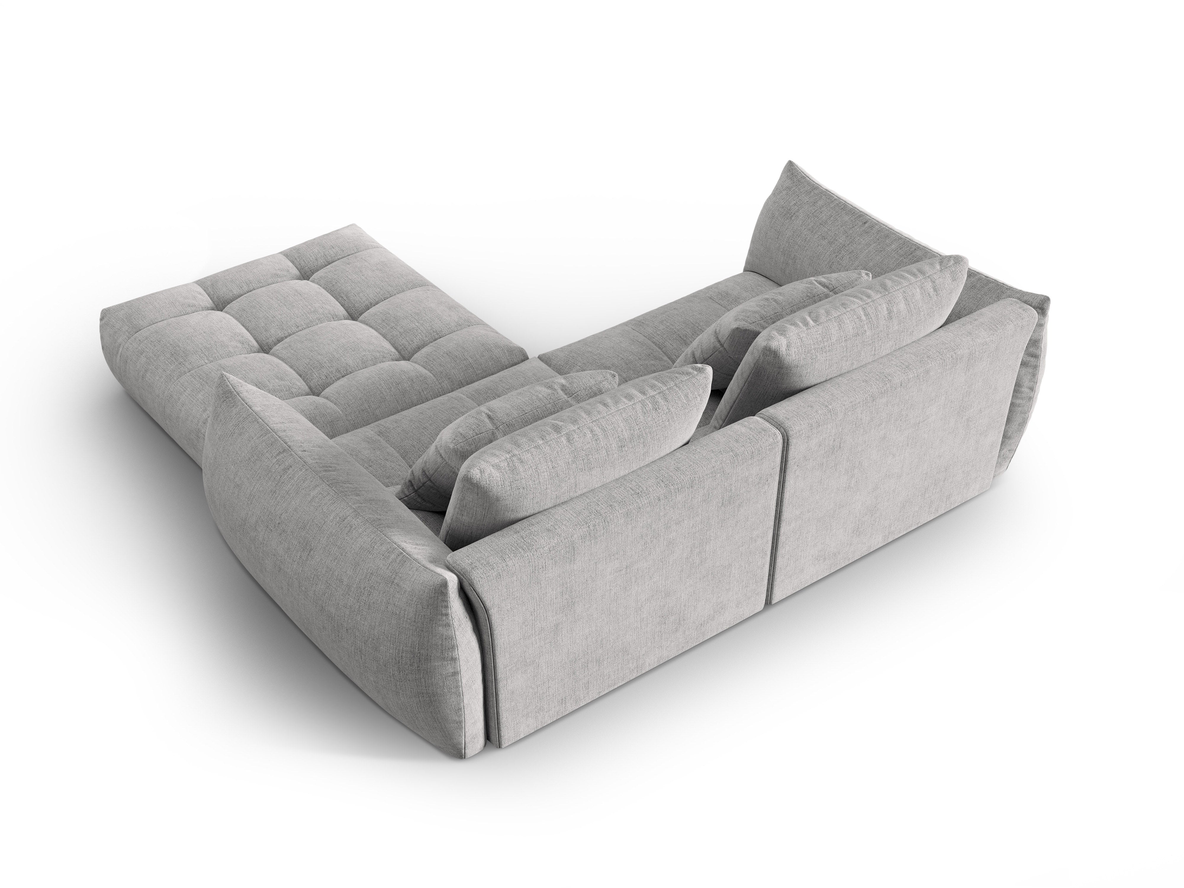 Modular corner sofa for 3 people BLOOM silver chenille