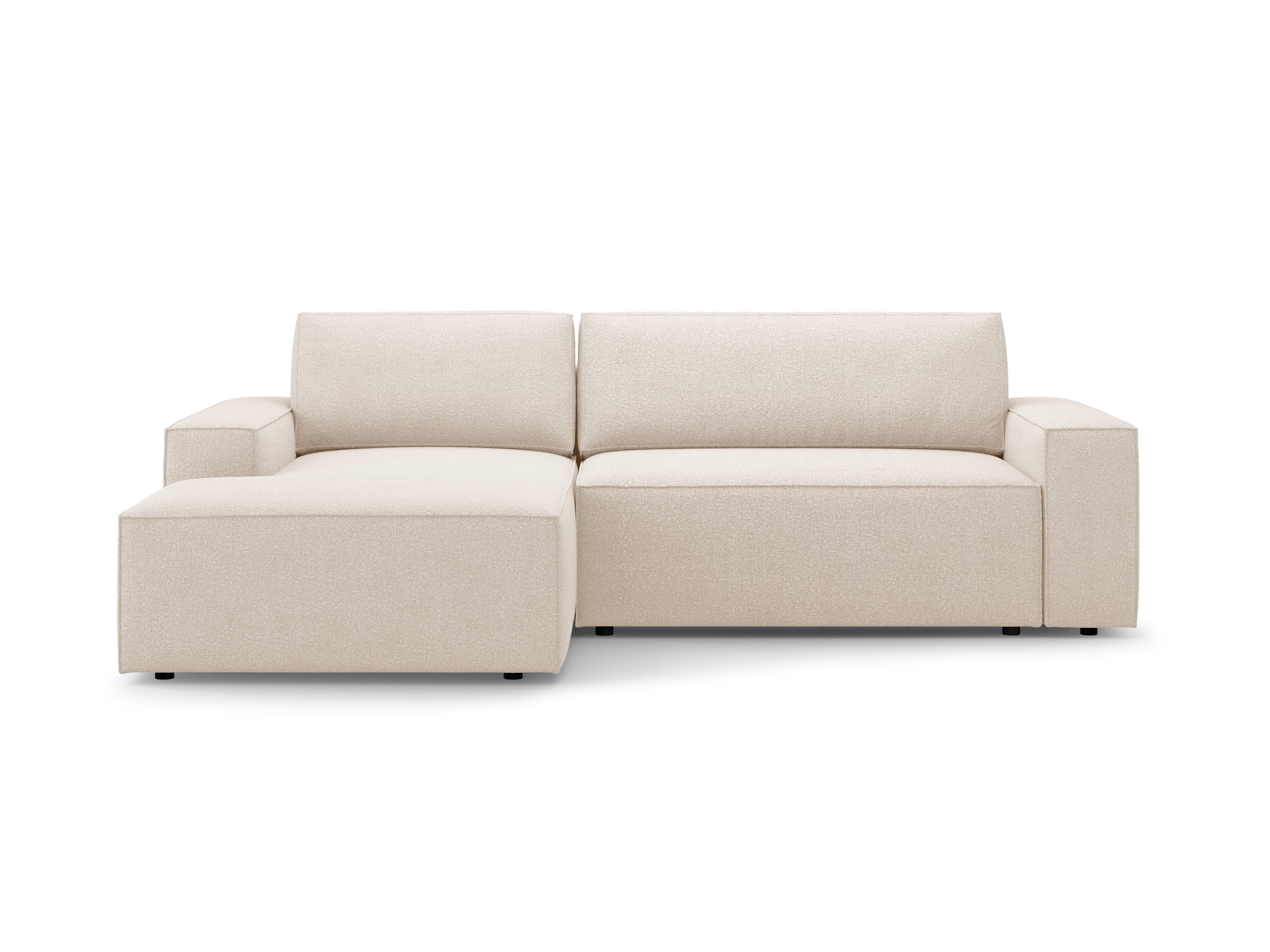 Ecksofa links mit Schlaffunktion JODIE beige Boucle