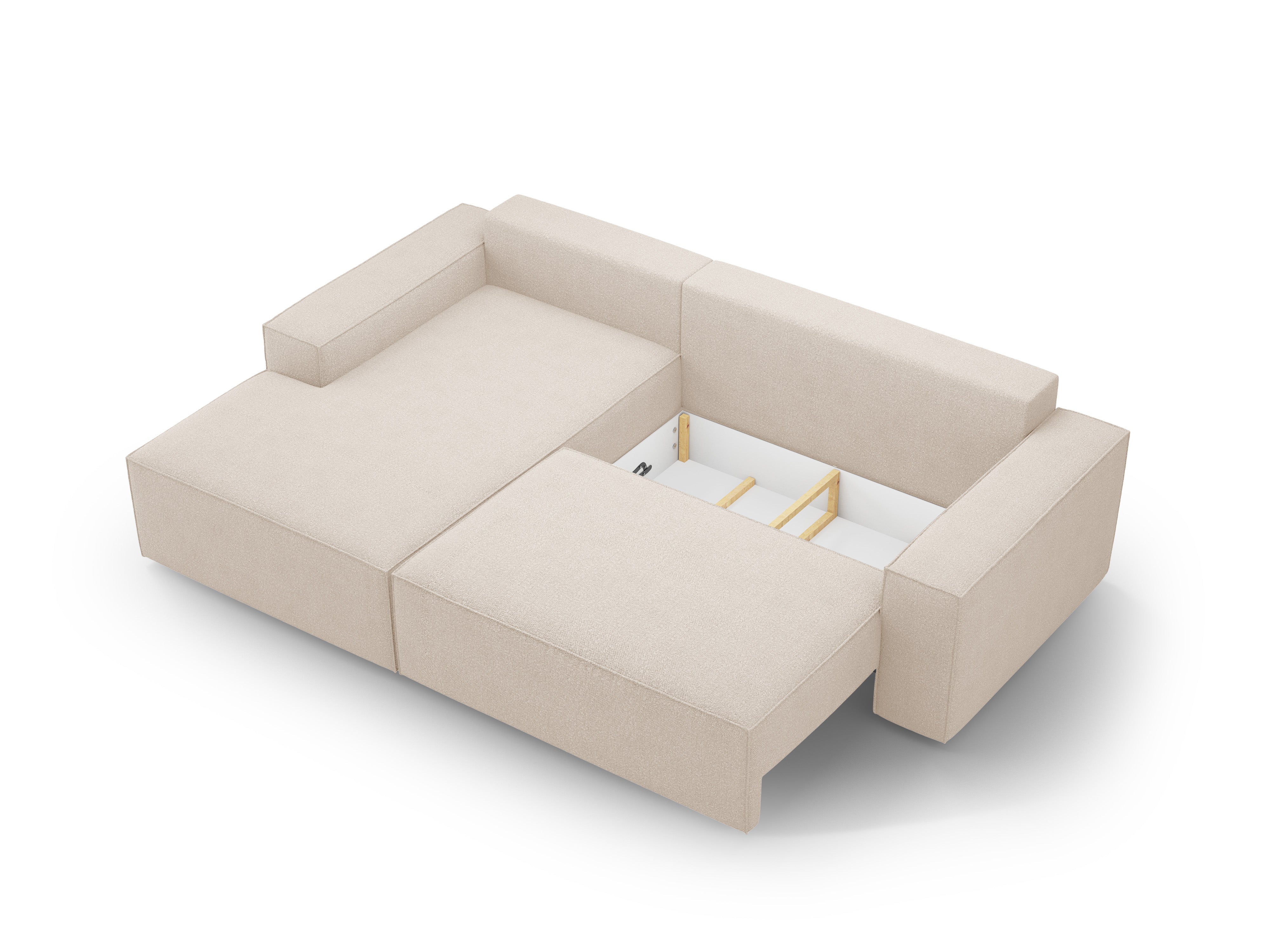 Ecksofa links mit Schlaffunktion JODIE beige Boucle