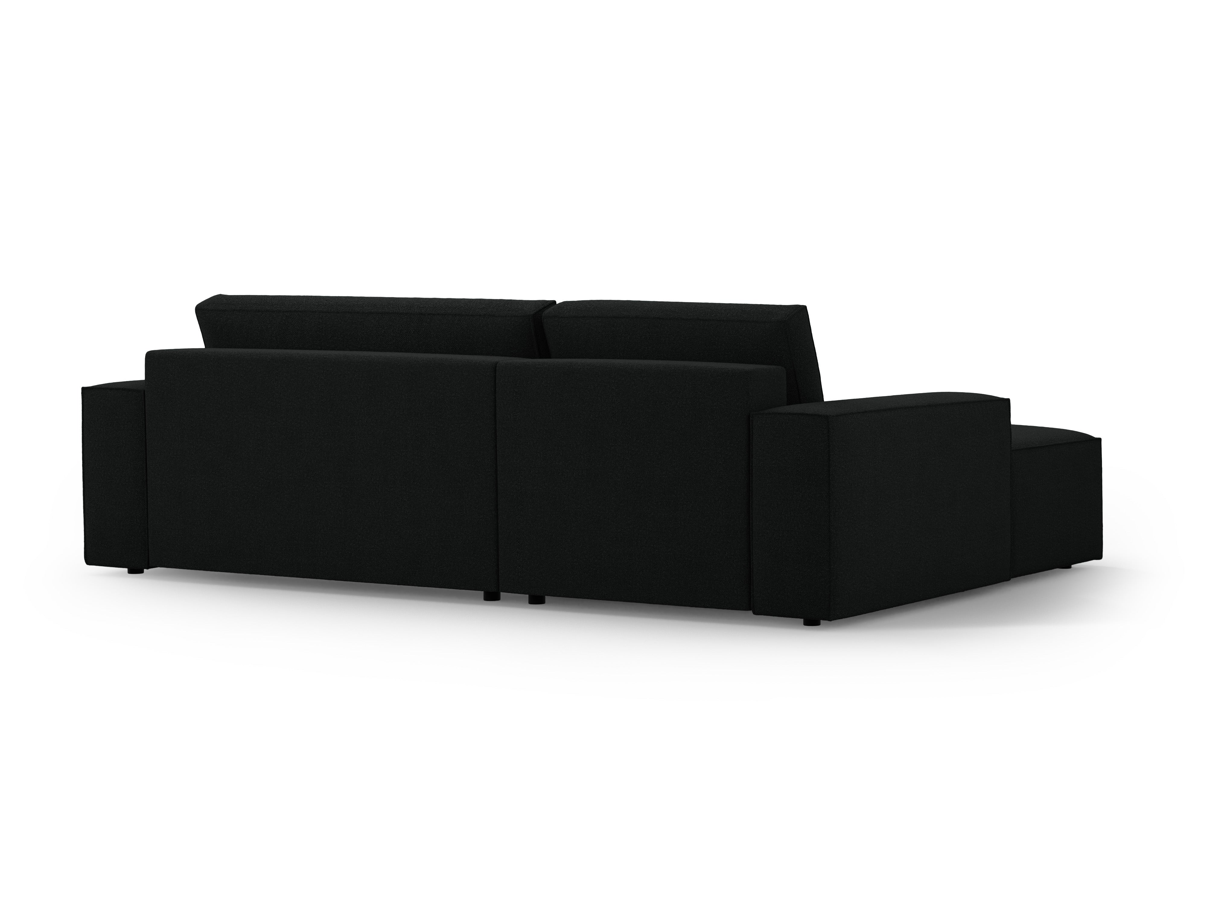 Ecksofa links mit Schlaffunktion JODIE schwarz Boucle