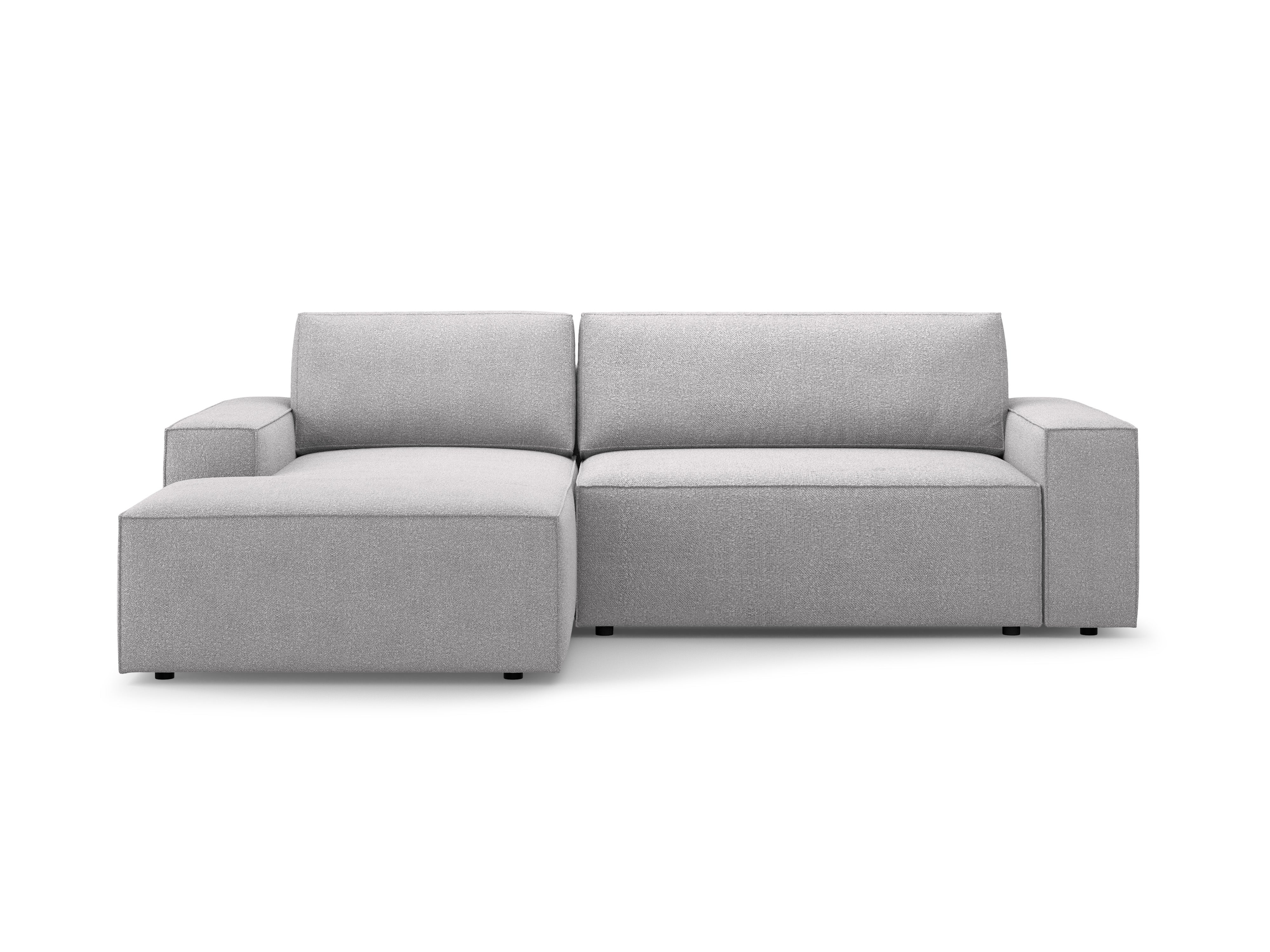 Ecksofa links mit Schlaffunktion JODIE hellgrau Boucle