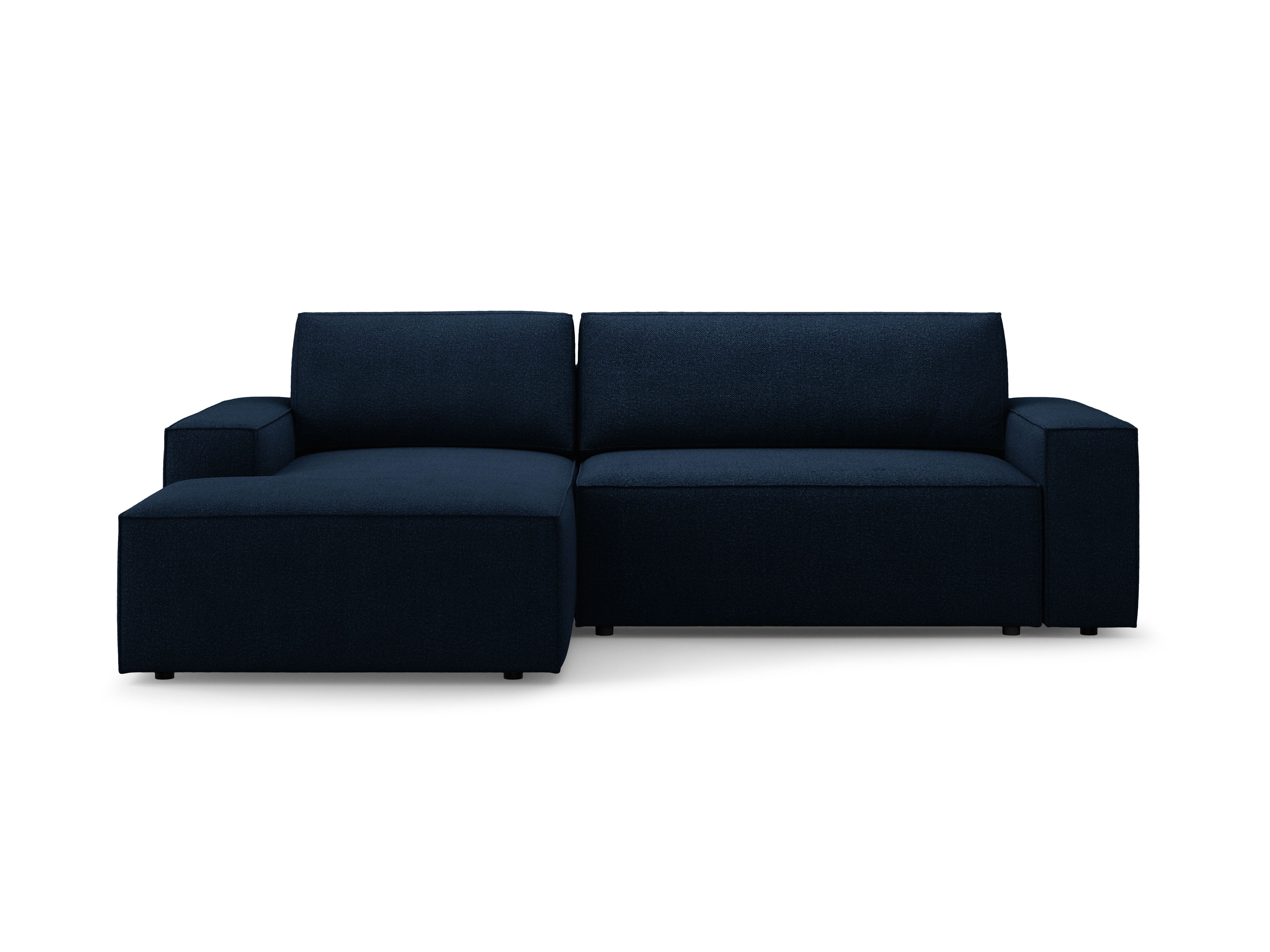 Ecksofa links mit Schlaffunktion JODIE dunkelblau Boucle