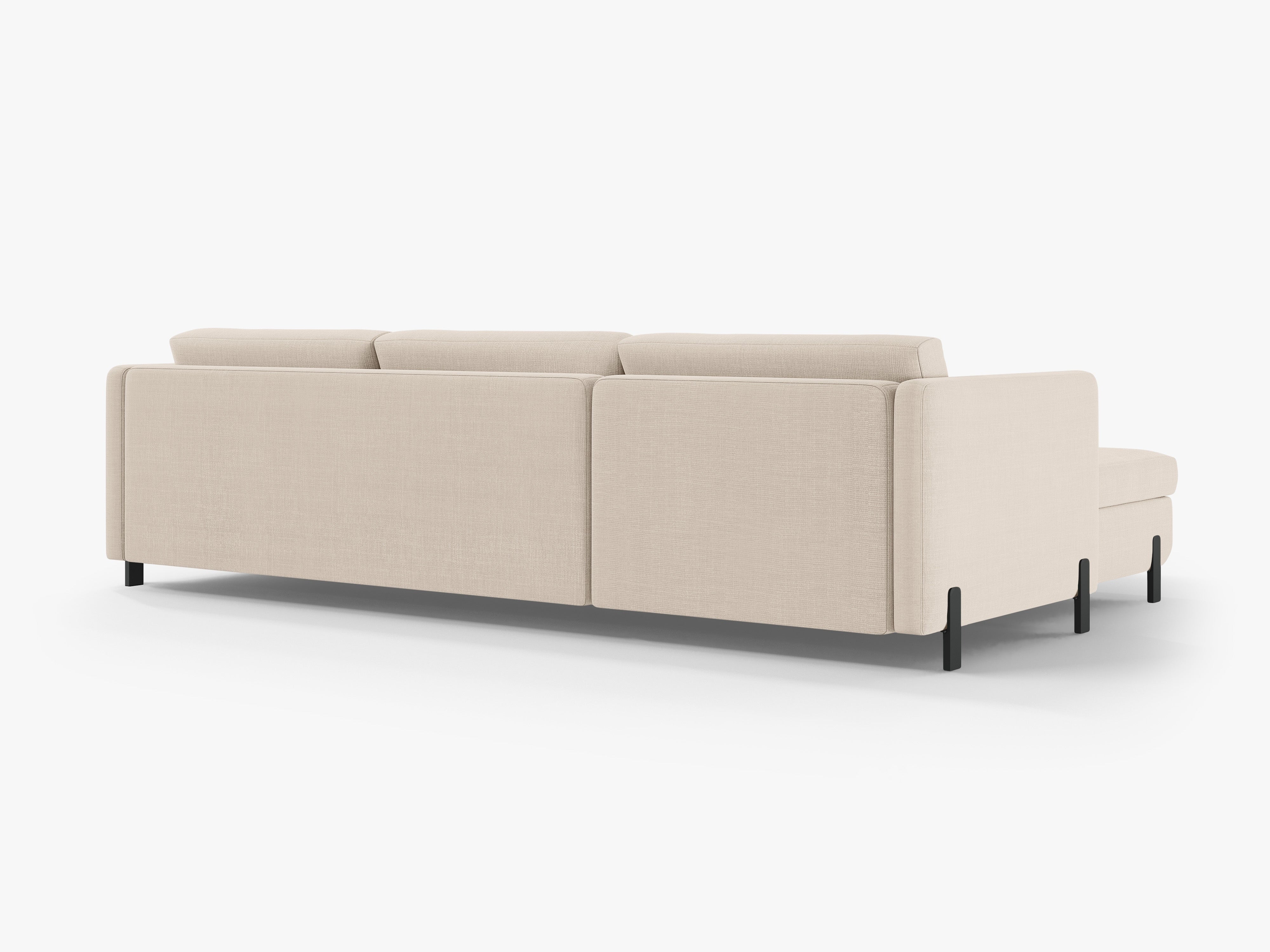 Left-sided corner sofa bed GLORIA beige chenille