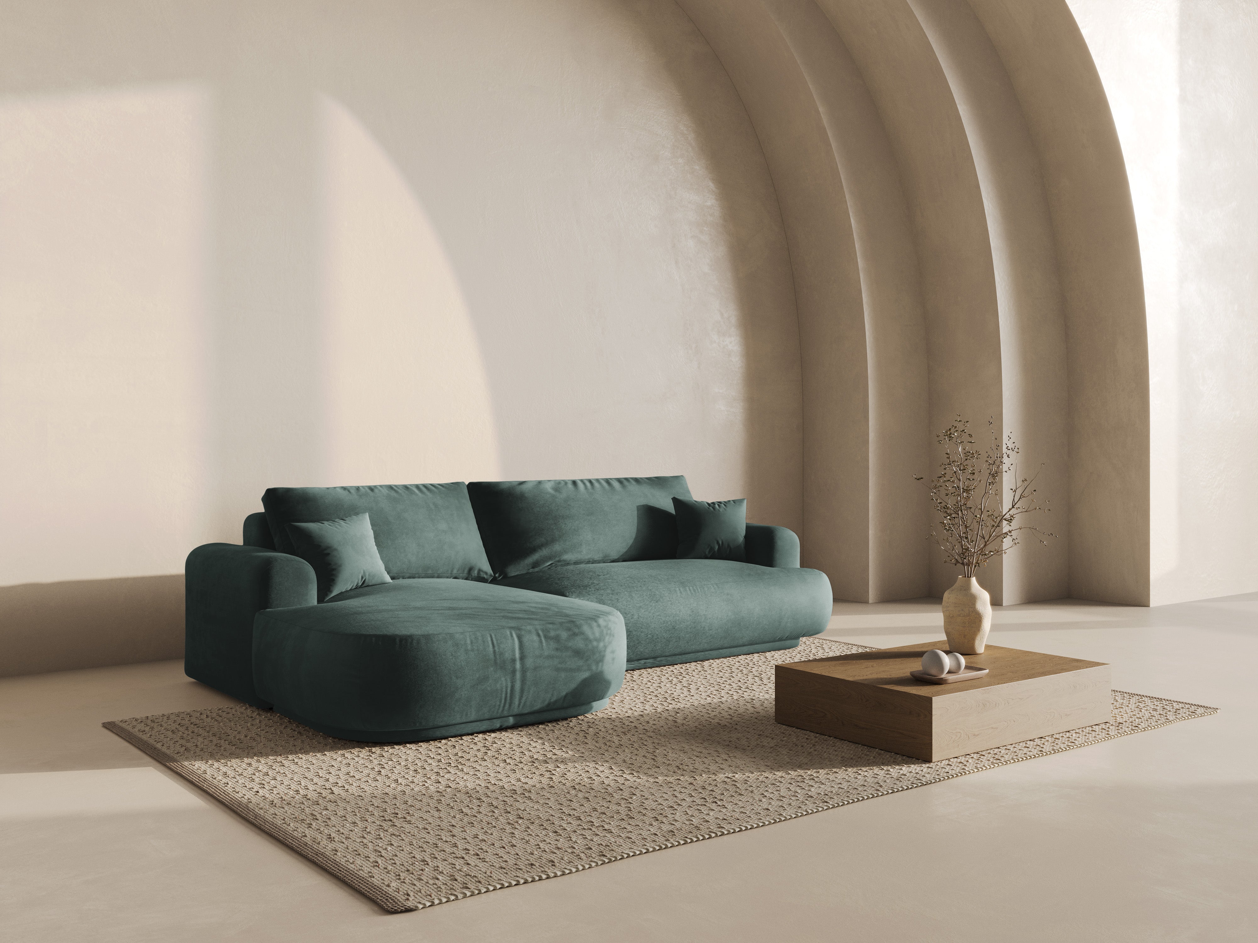 Samt linke Ecke mit Ella Benzinschlaffunktion